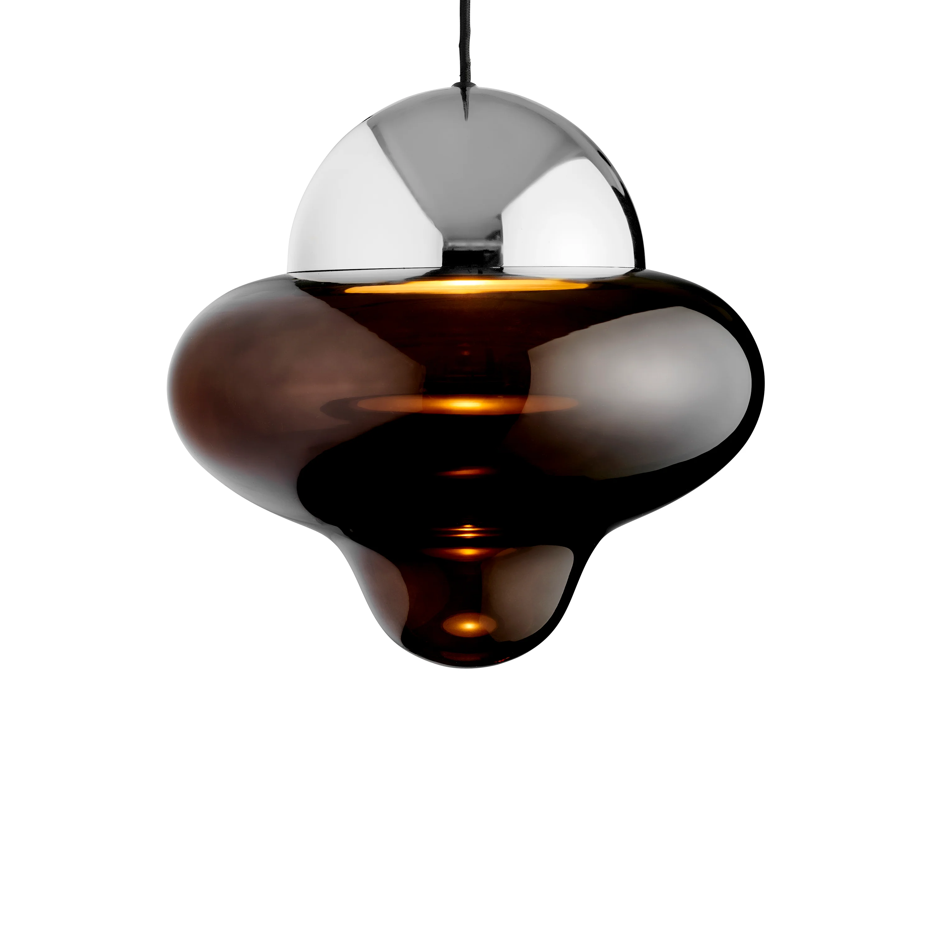 Lampa wisząca NUTTY szkło brązowe ze srebrnym wykończeniem - Image 3