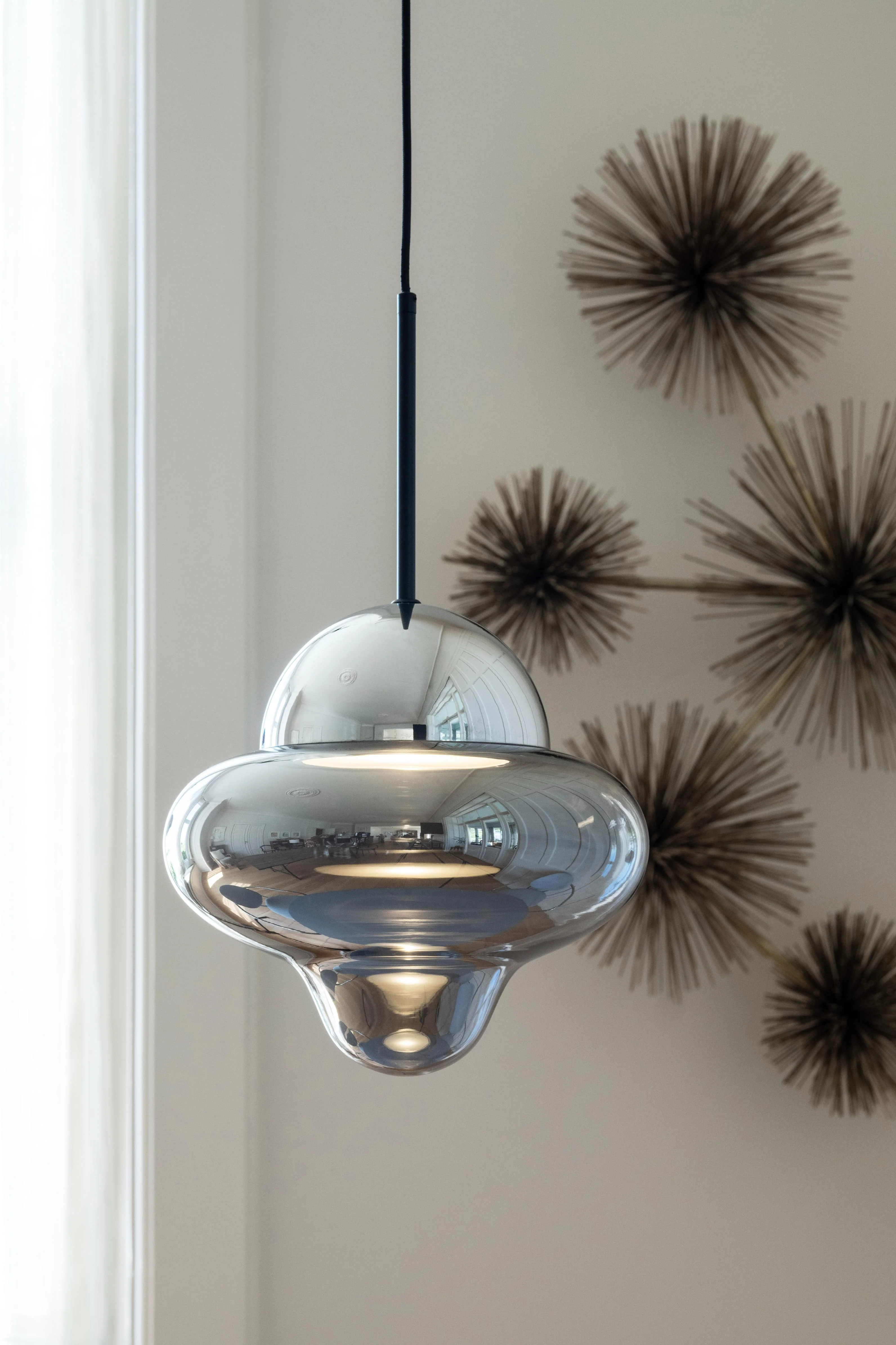 Lampa wisząca NUTTY szkło dymione ze srebrnym wykończeniem - Image 7