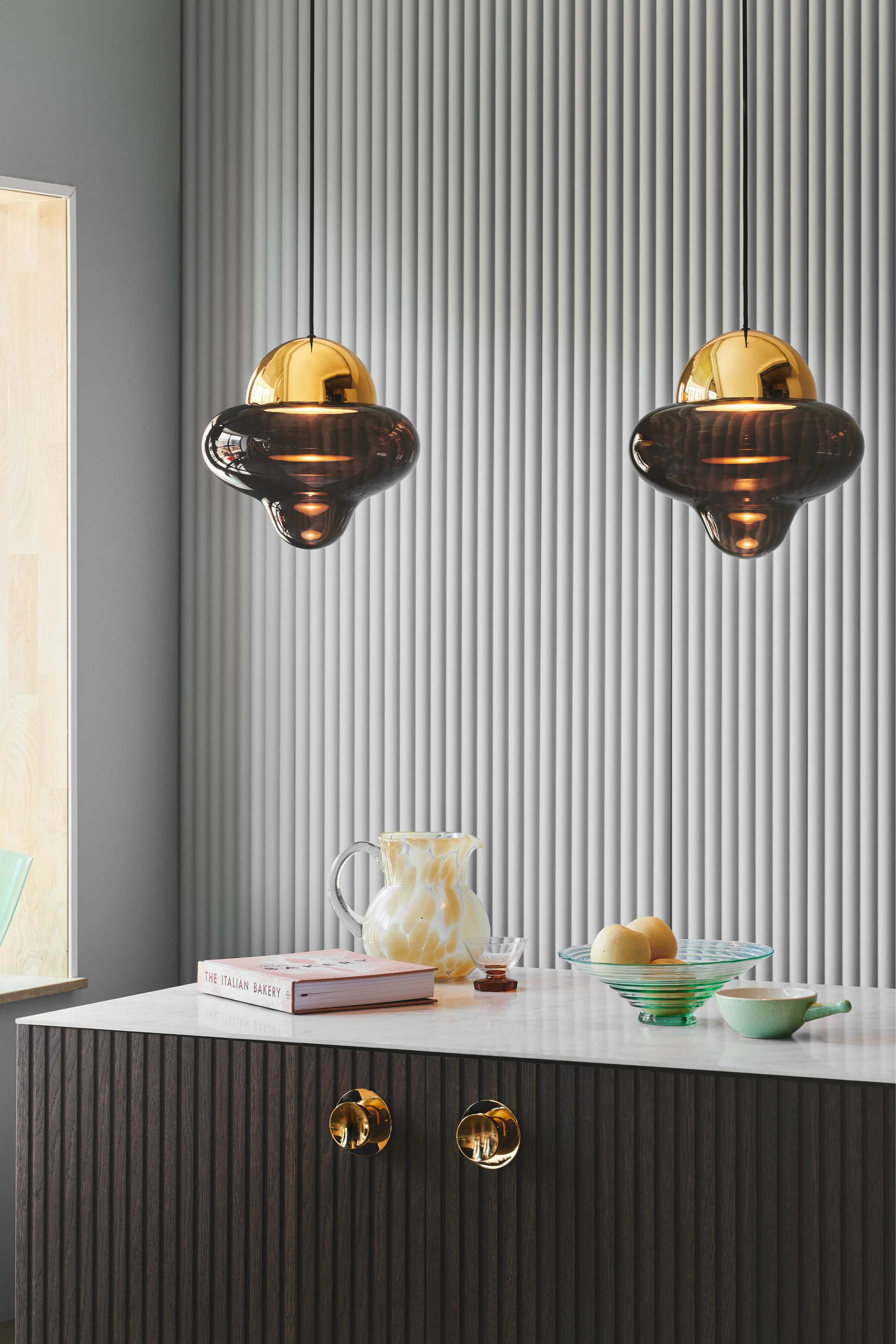 Lampa wisząca NUTTY szkło dymione ze złotym wykończeniem - Image 2