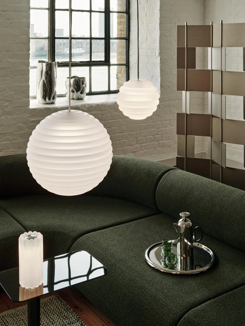 Lampa wisząca okrągła PRESS matowe szkło - Image 4