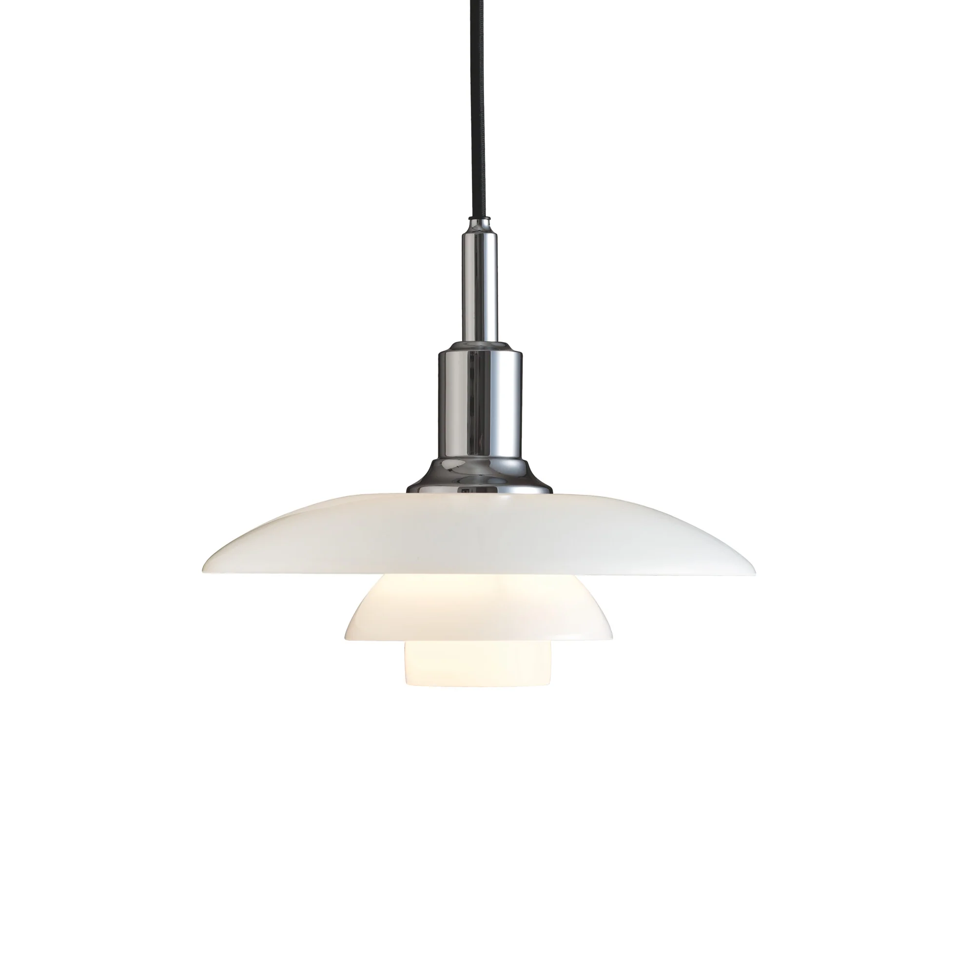 Lampa wisząca PH 3/2 biały z chromowanym wykończeniem