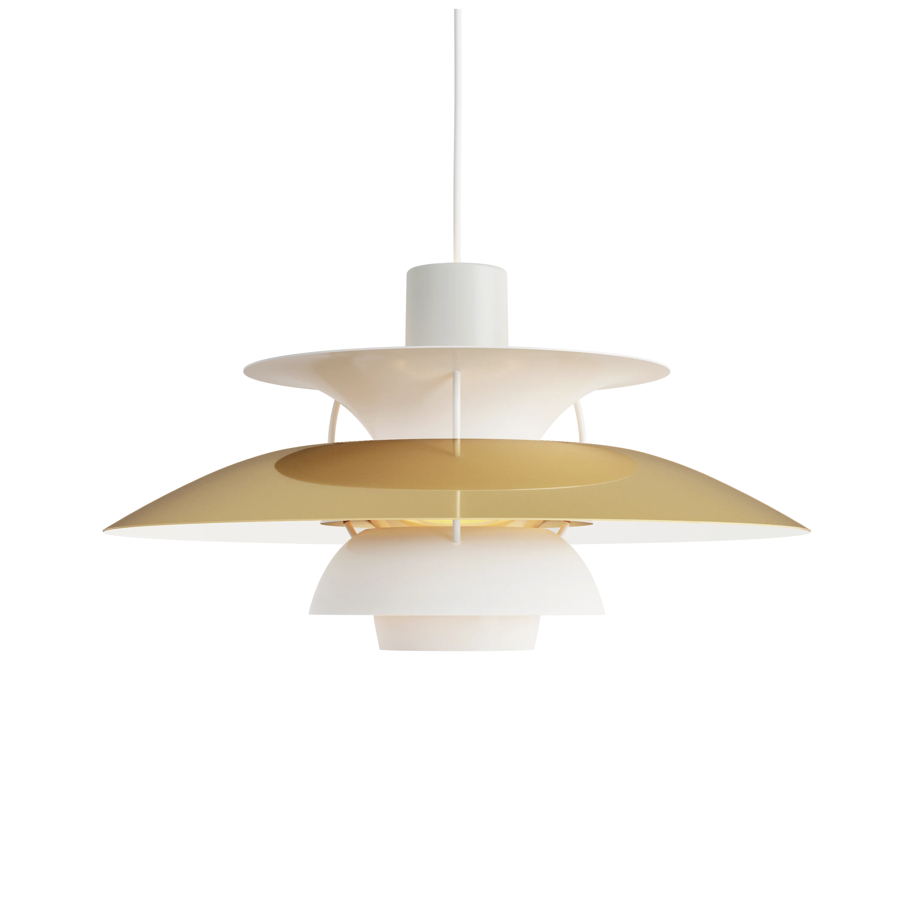 Lampa wisząca PH 5 biały ze złotym