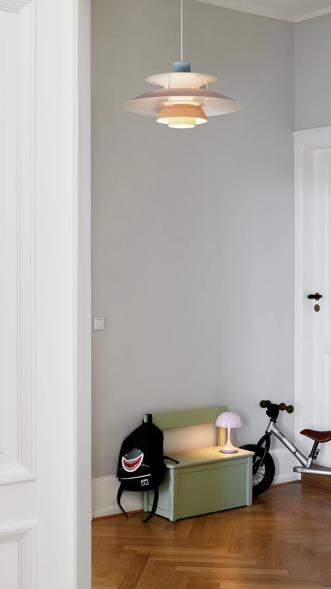 Lampa wisząca PH 5 pastelowy niebieski z różowym i brzoskwiniowym - Image 4