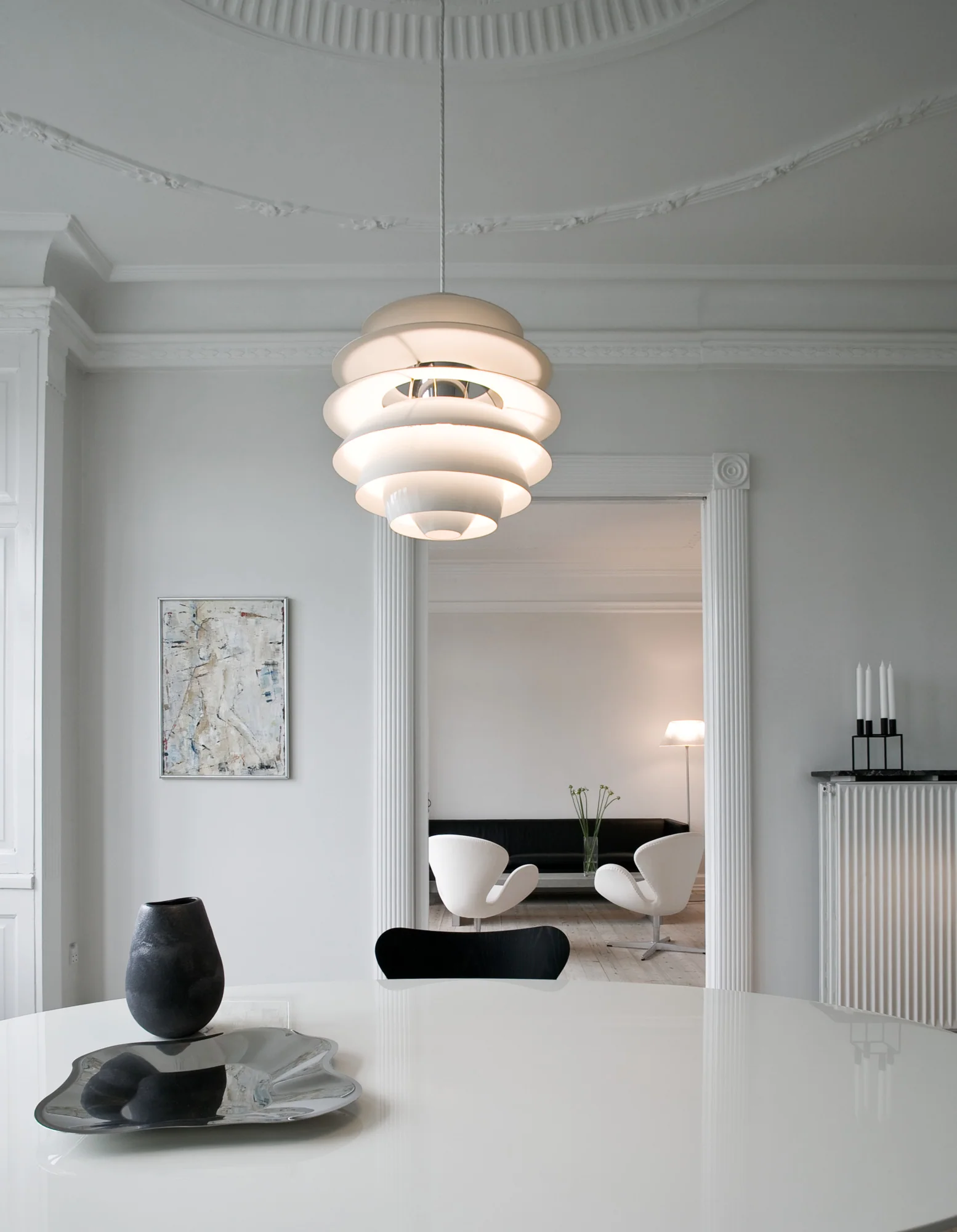 Lampa wisząca PH SNOWBALL biały z chromowanym wykończeniem - Image 4
