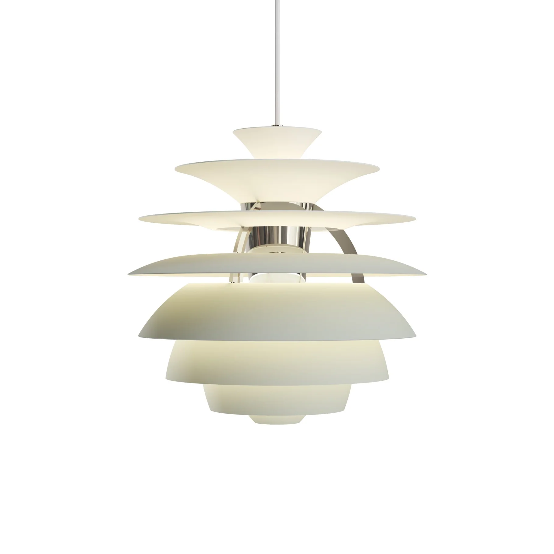 Lampa wisząca PH SNOWBALL brudny zielony z chromowanym wykończeniem