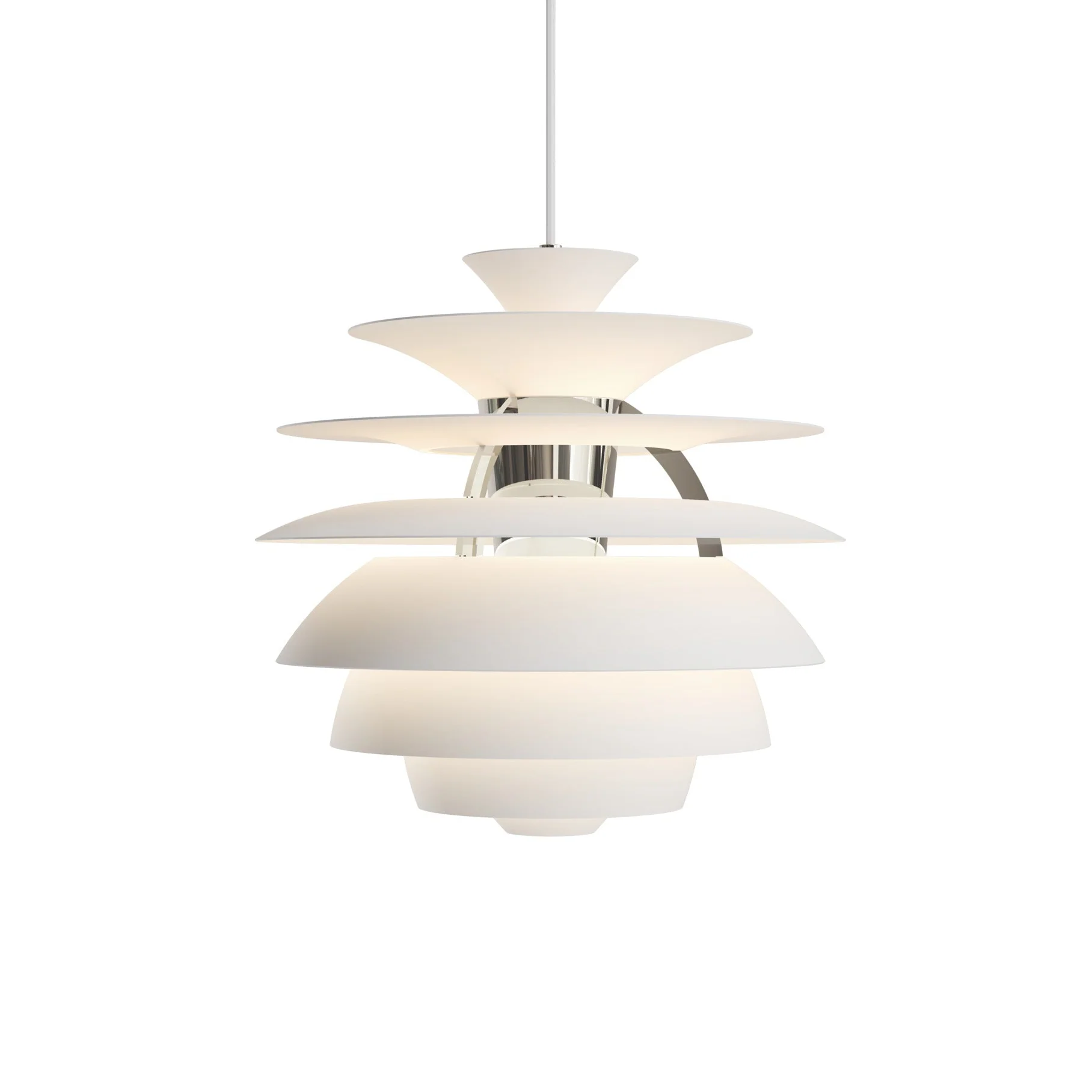 Lampa wisząca PH SNOWBALL kremowy z chromowanym wykończeniem