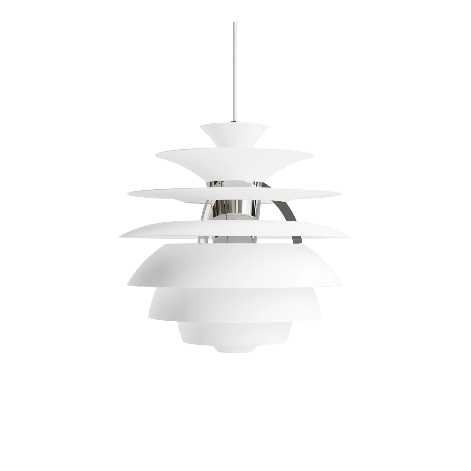 Lampa wisząca PH SNOWBALL kremowy z chromowanym wykończeniem - Image 3
