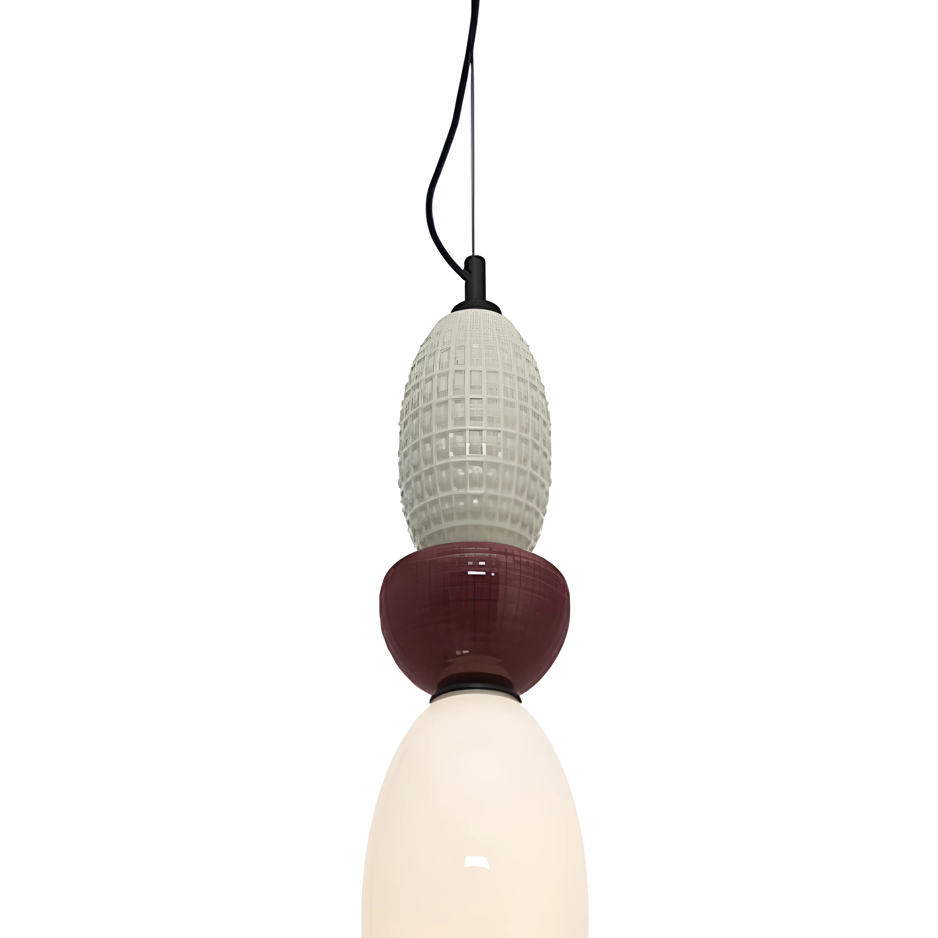 Lampa wisząca pionowa GARCA kremowa ceramika - Image 2