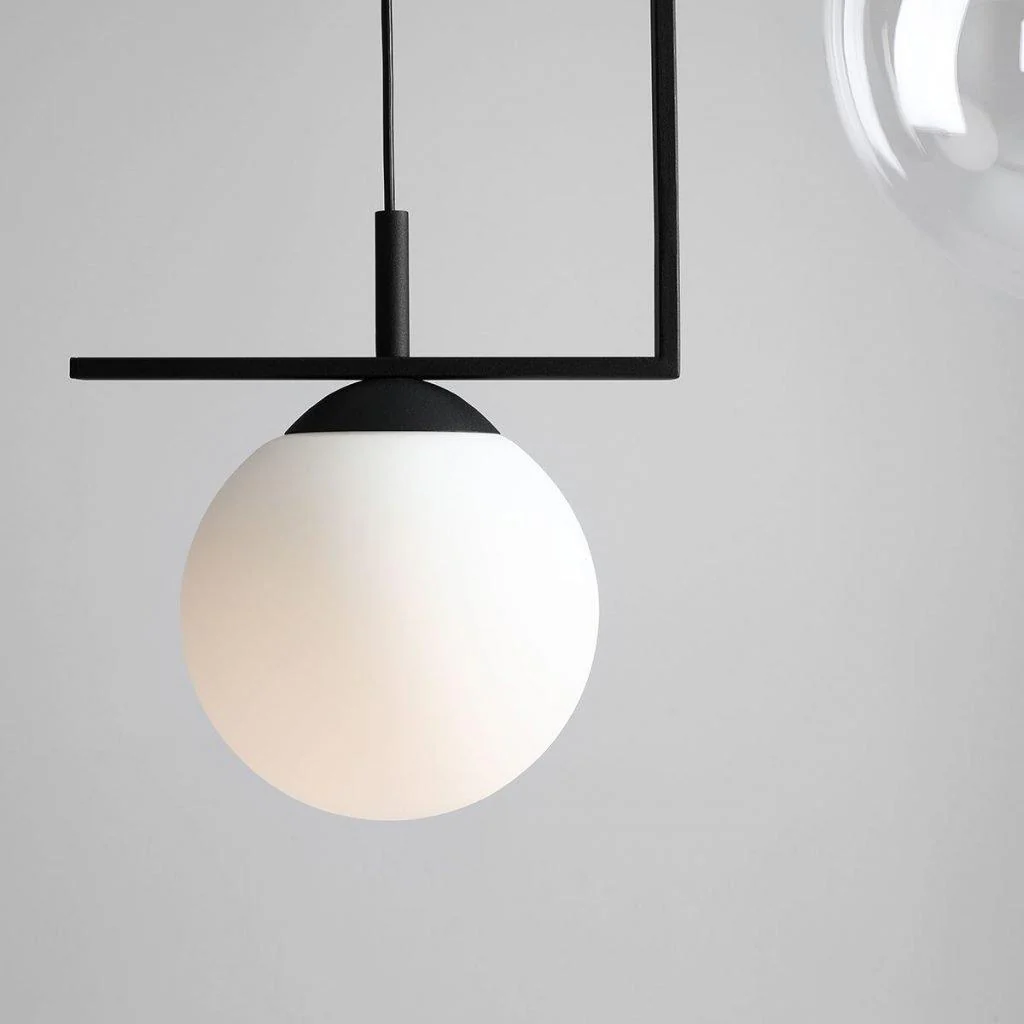 Lampa wisząca ZAC DUO czarny z białym i przezroczystym kloszem - Image 3