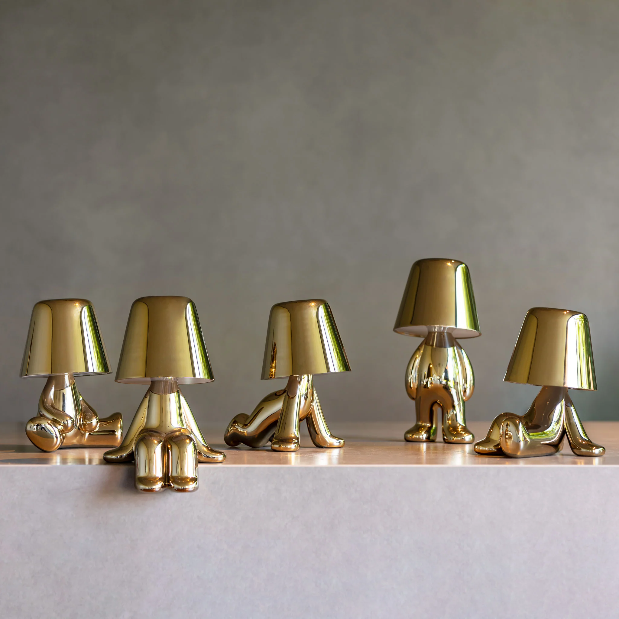 Lampka GOLDEN BROTHERS - BOB złoty - Image 2
