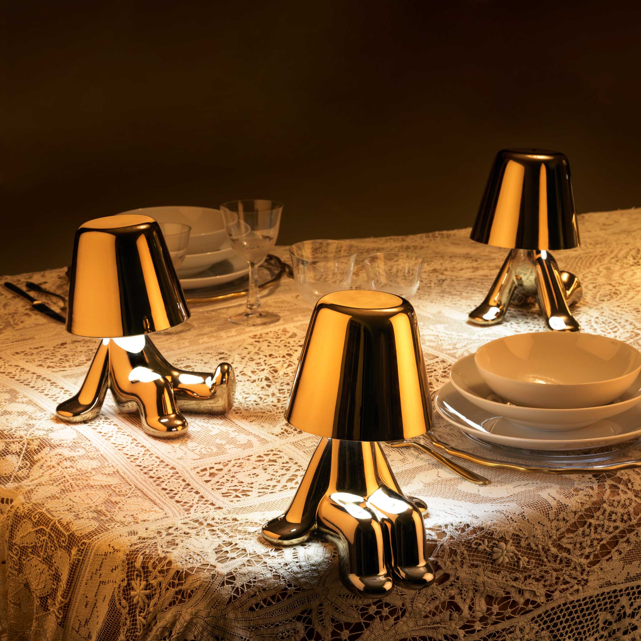 Lampka GOLDEN BROTHERS - BOB złoty - Image 5