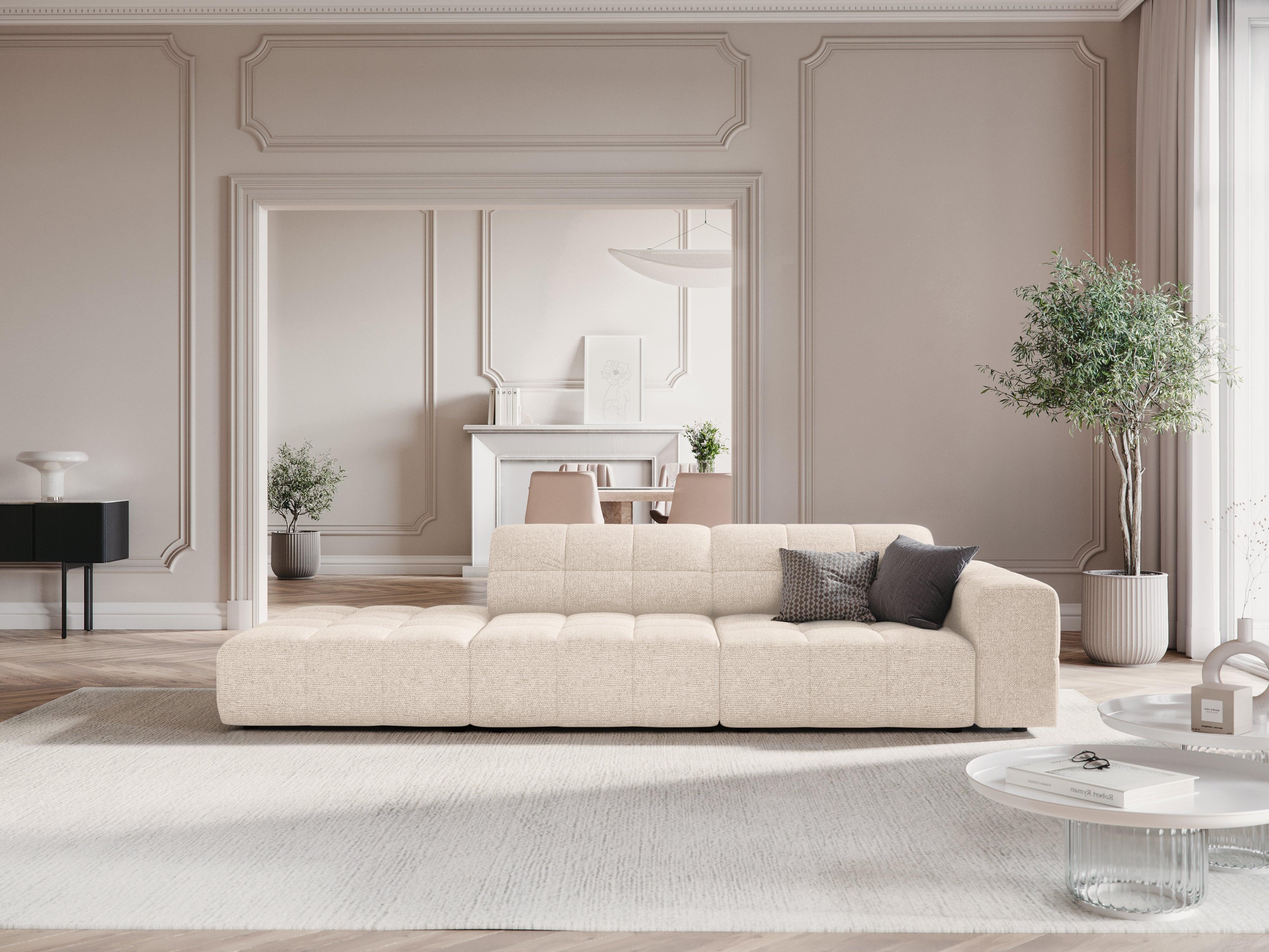 Sofa lewostronna 3-osobowa CHICAGO jasnobeżowy szenil - Image 8