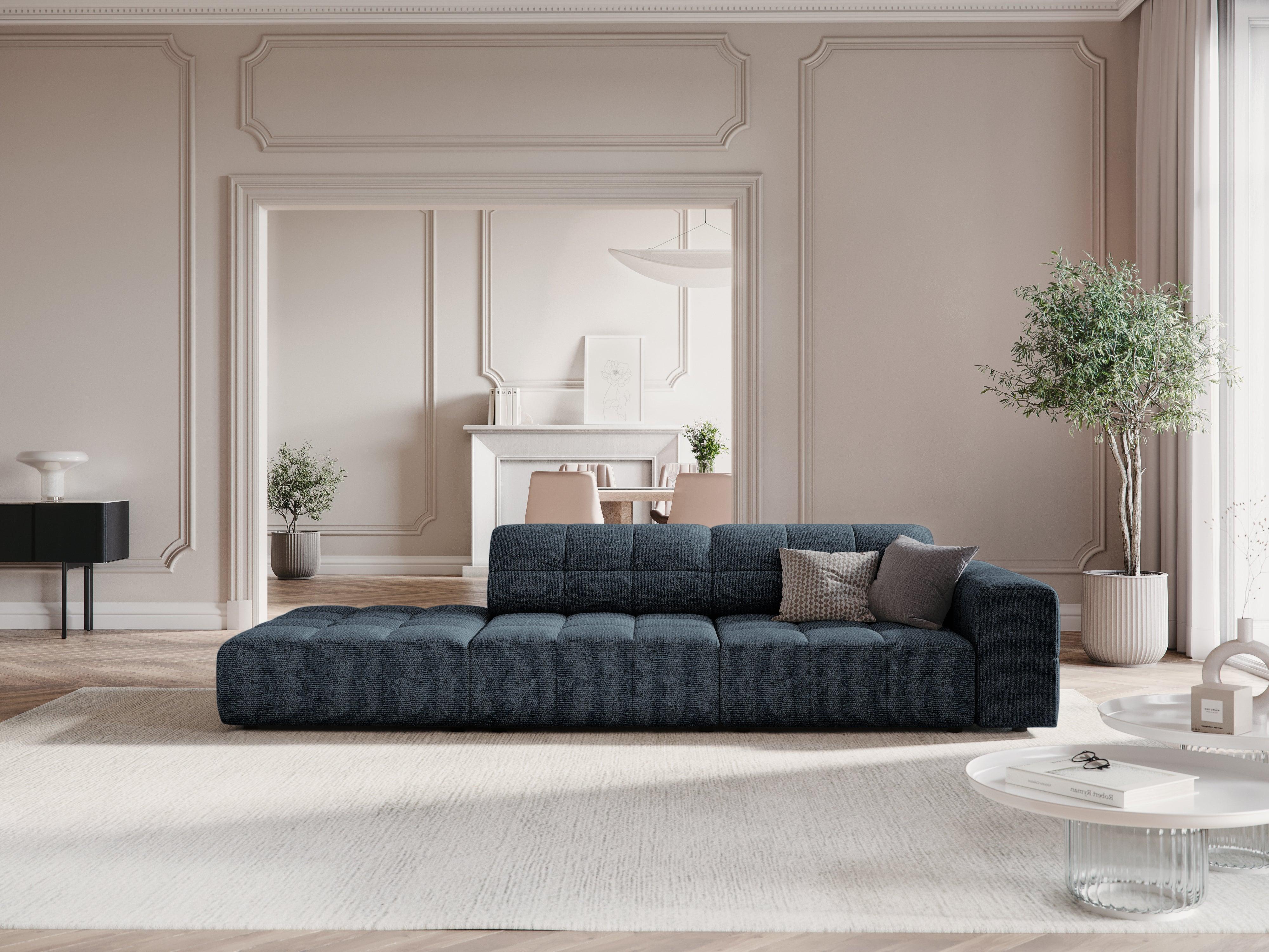 Sofa lewostronna 3-osobowa CHICAGO niebieski szenil - Image 2