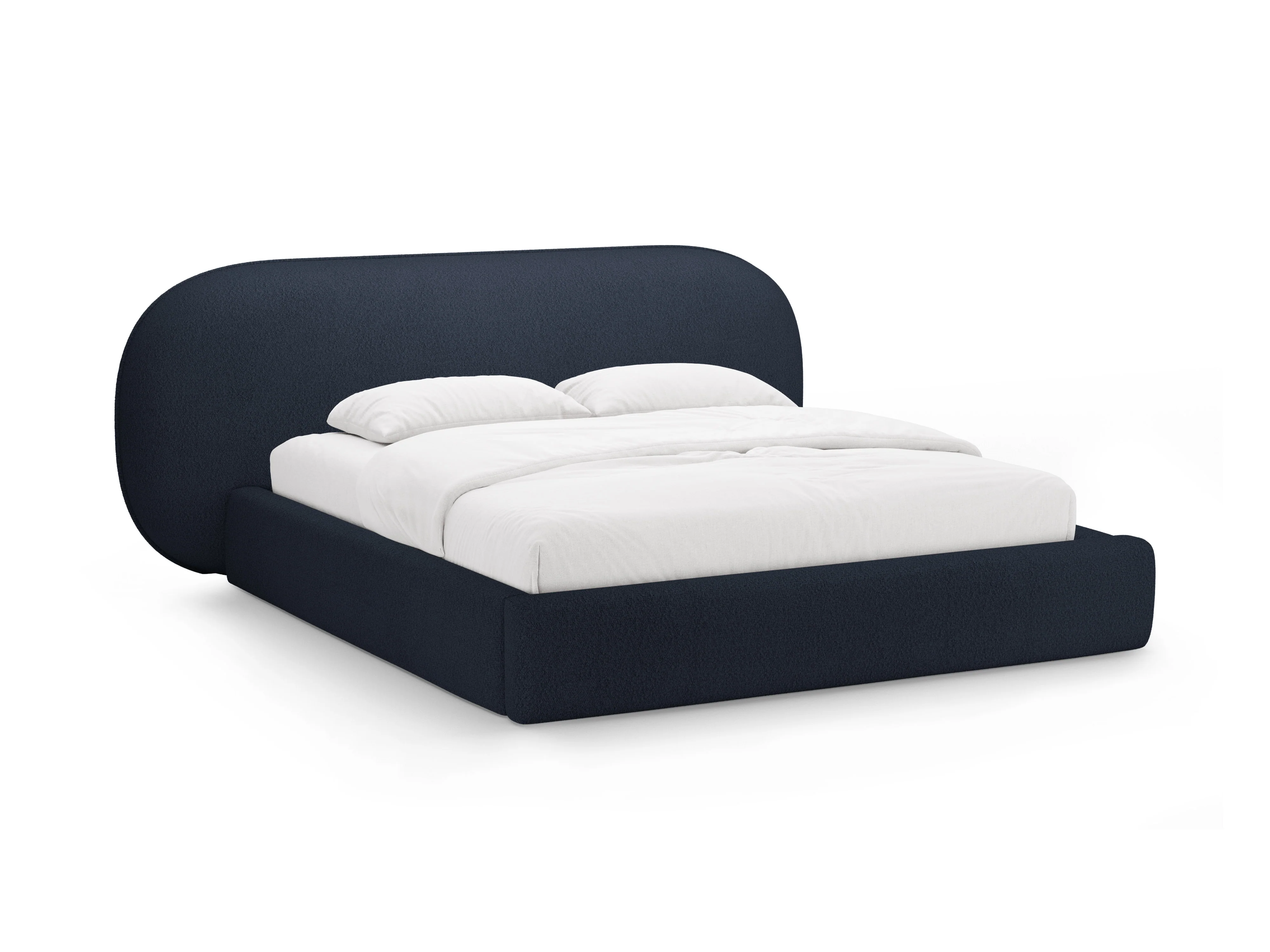 Łóżko OVALO ciemny niebieski boucle