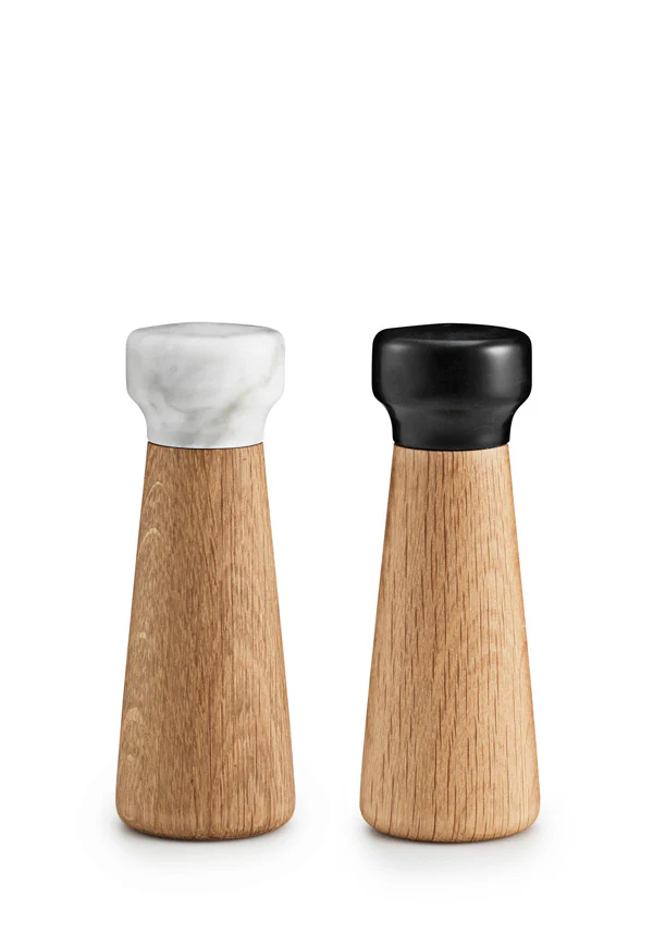 Młynek do soli CRAFT drewno dębowe z białym marmurem - Image 4