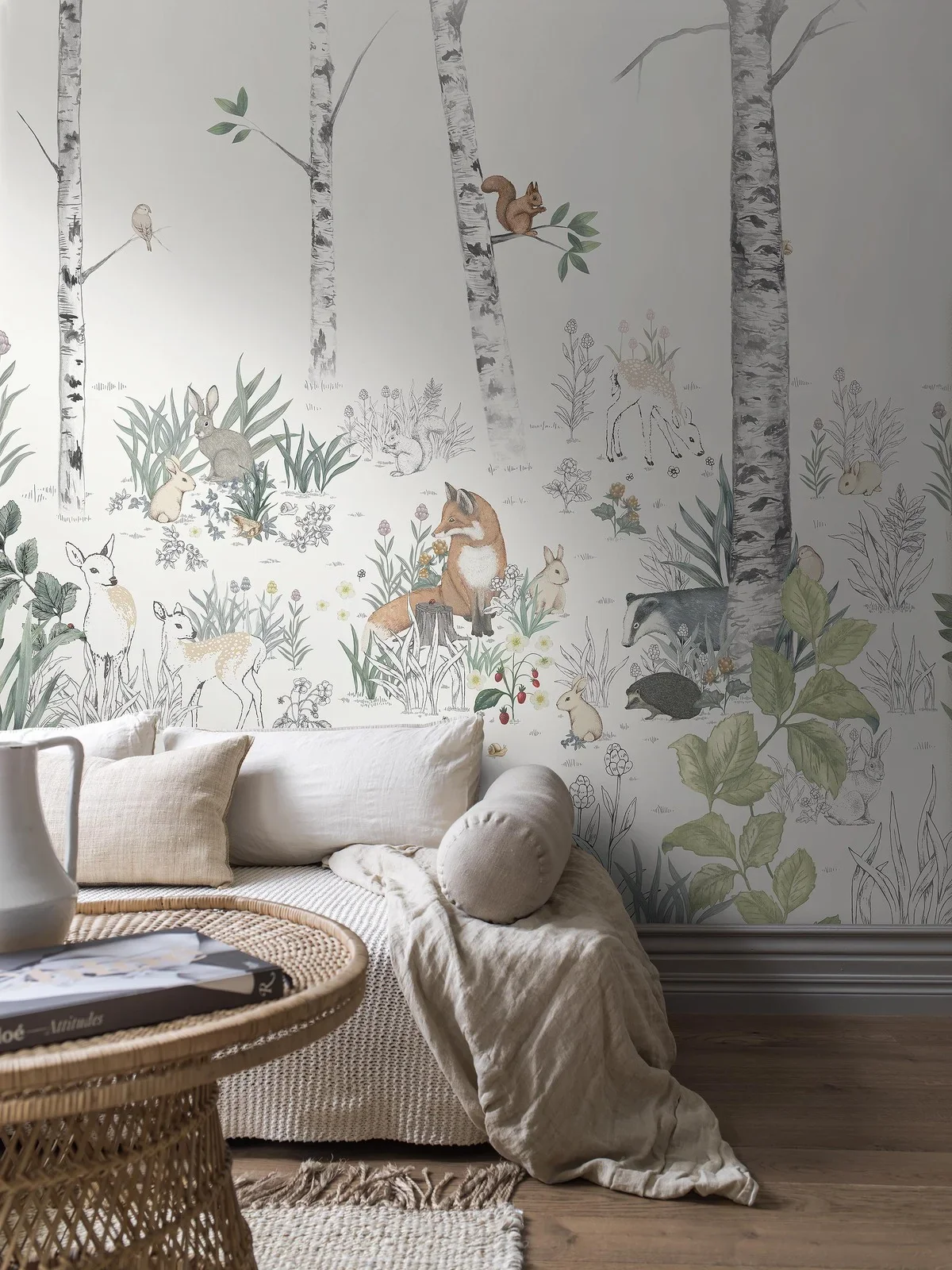 Mural dziecięcy z krajobrazem lasu MAGIC FOREST ciepły biały - Image 6