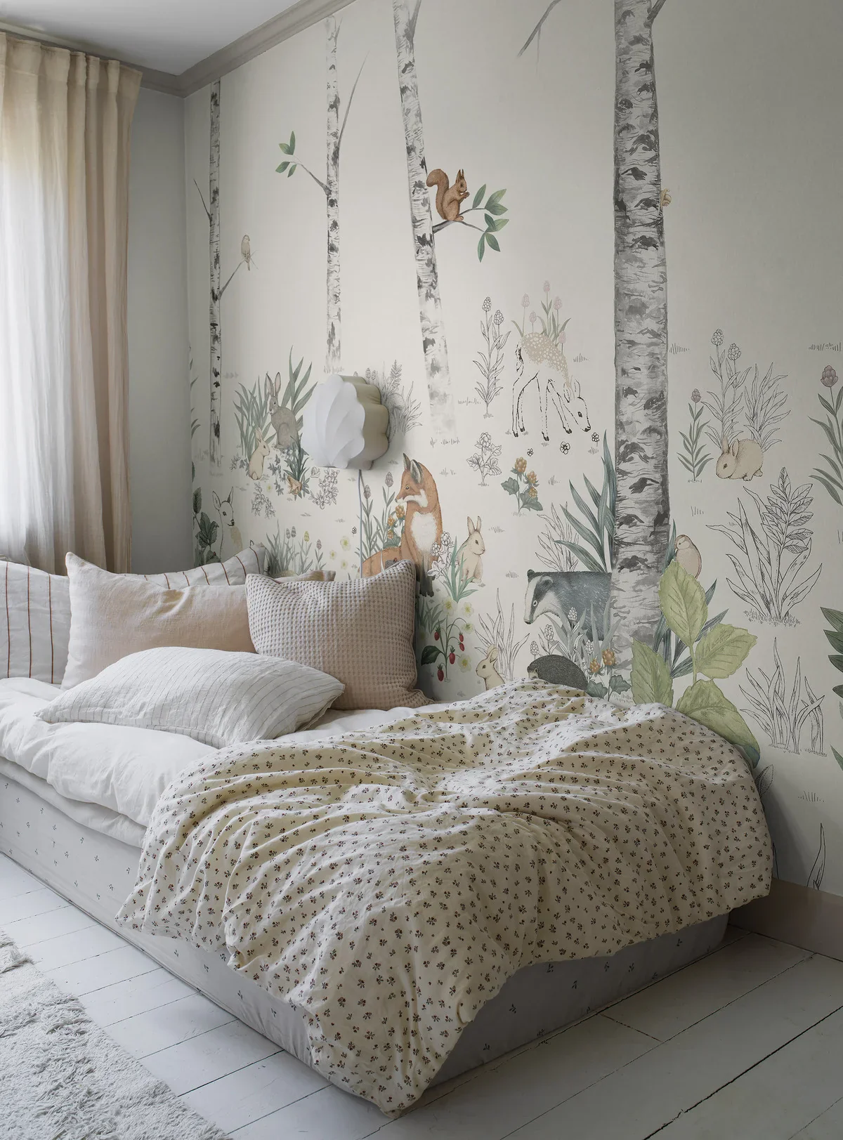 Mural dziecięcy z krajobrazem lasu MAGIC FOREST ciepły biały - Image 8