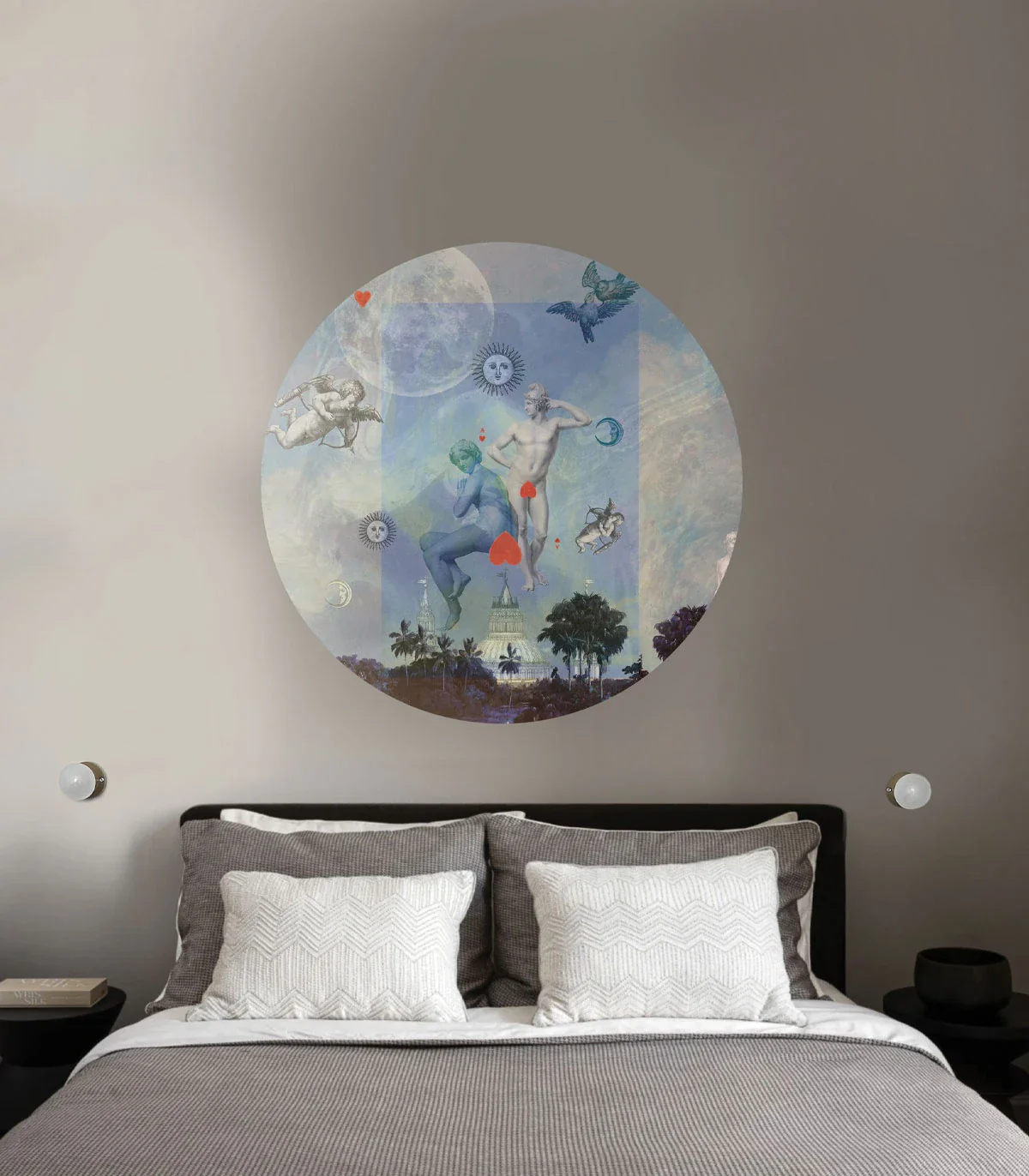Mural w kształcie koła DOTS - AMORE niebieski - Image 2
