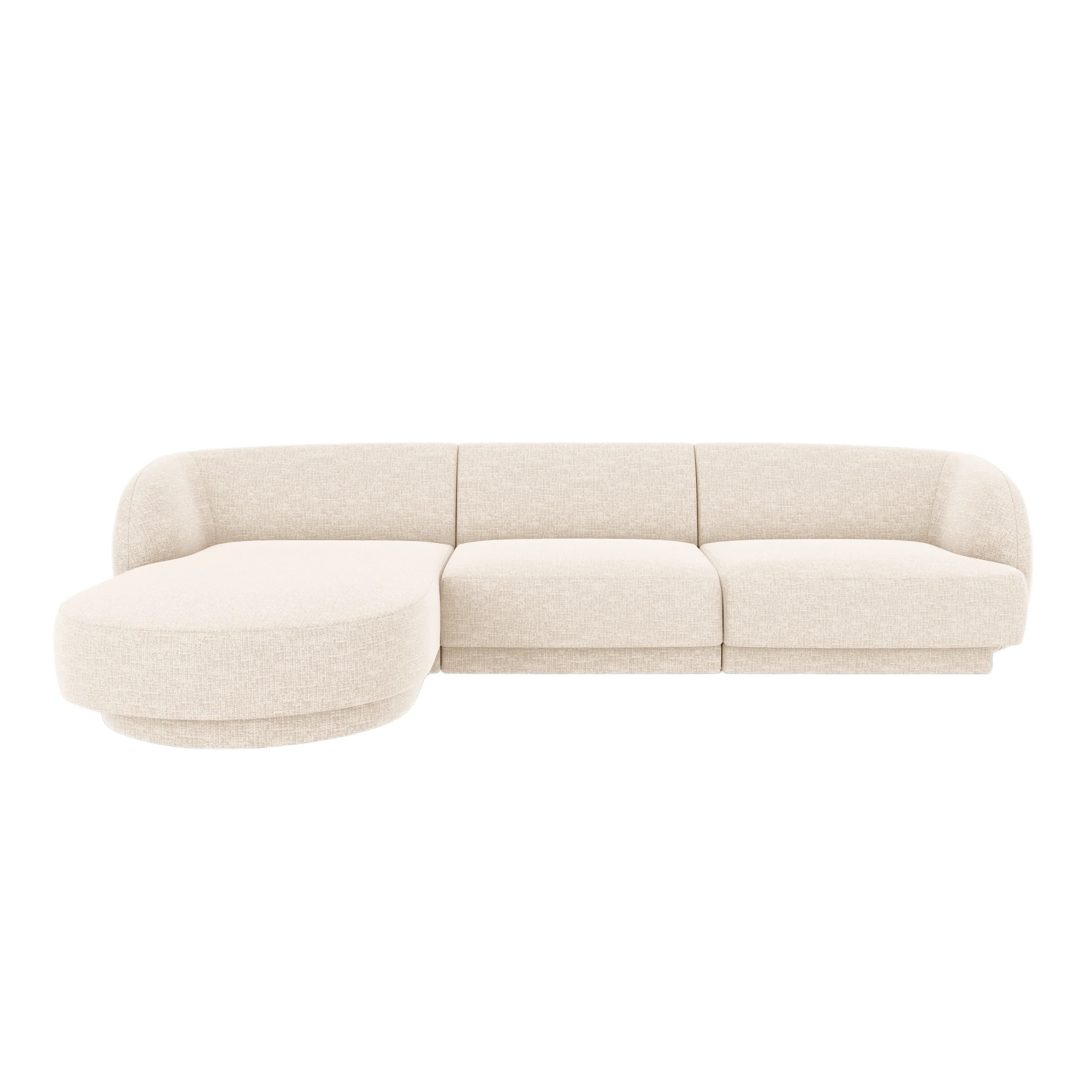 Narożnik 4-osobowy lewostronny MILEY jasnobeżowy szenil jedwabisty