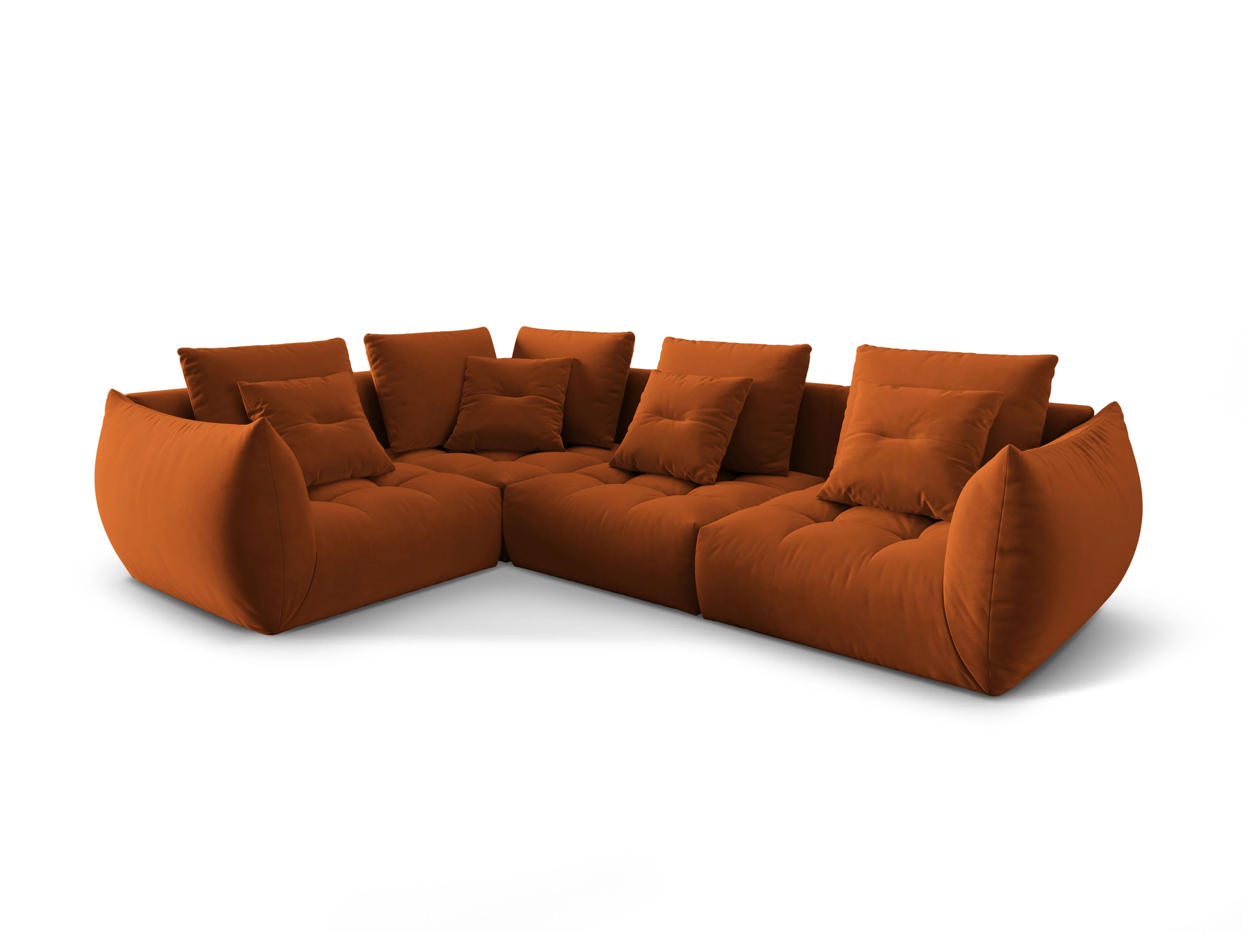 Narożnik aksamitny modułowy 3-osobowy lewostronny BLOOM terracotta - Image 3