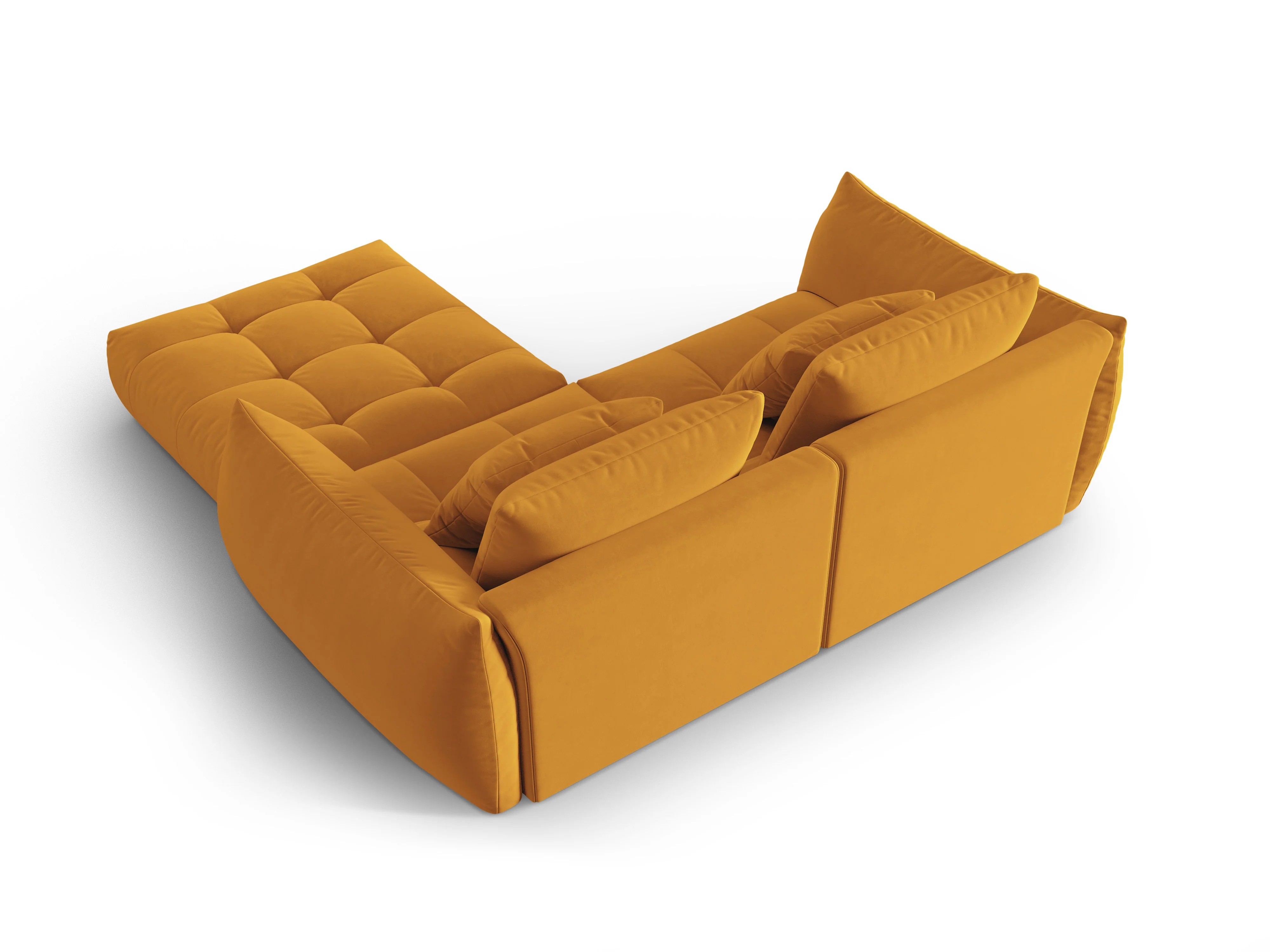 Narożnik aksamitny modułowy 3-osobowy BLOOM żółty - Image 4