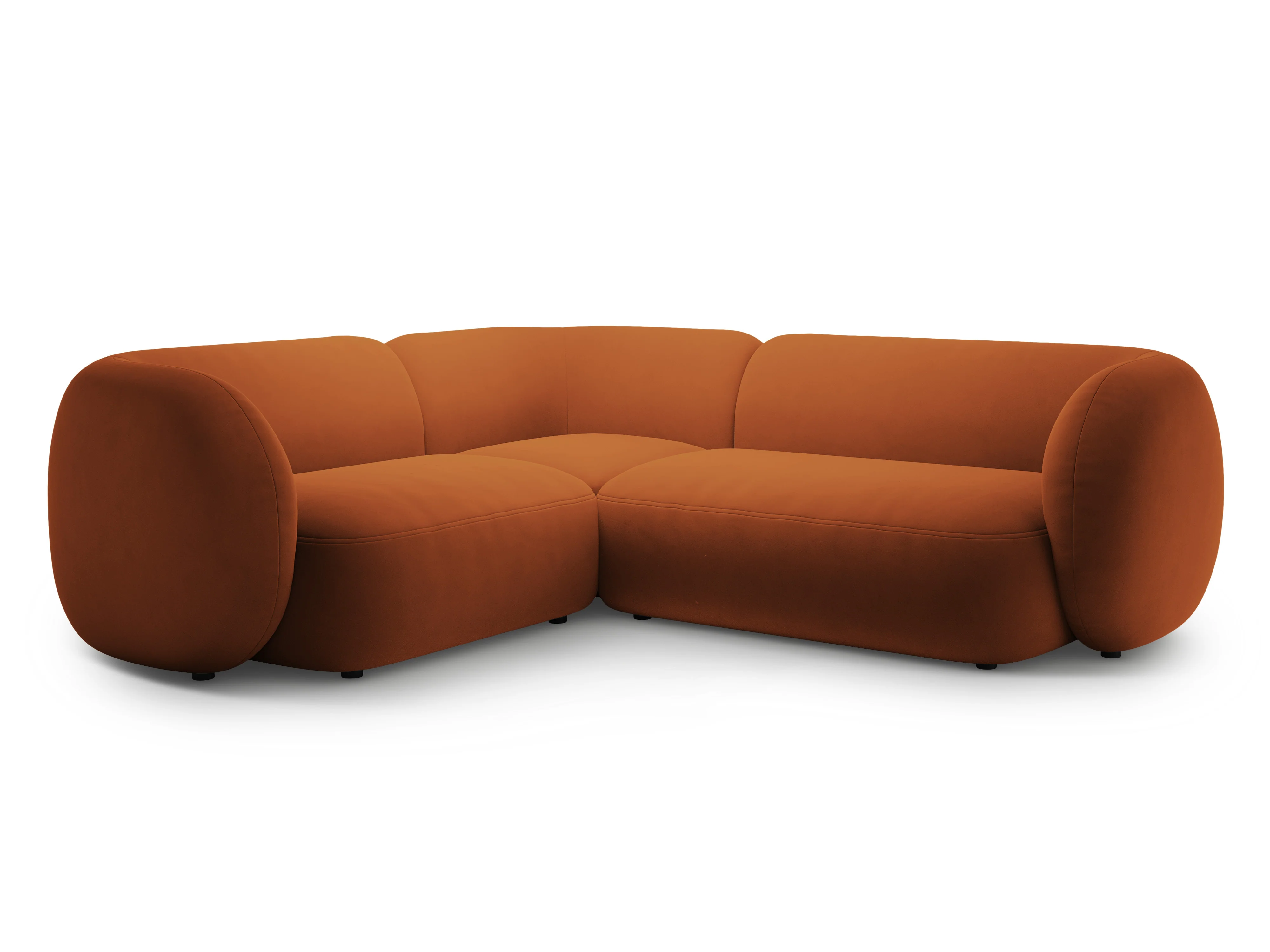 Narożnik aksamitny lewostronny 4-osobowy KATE terracotta