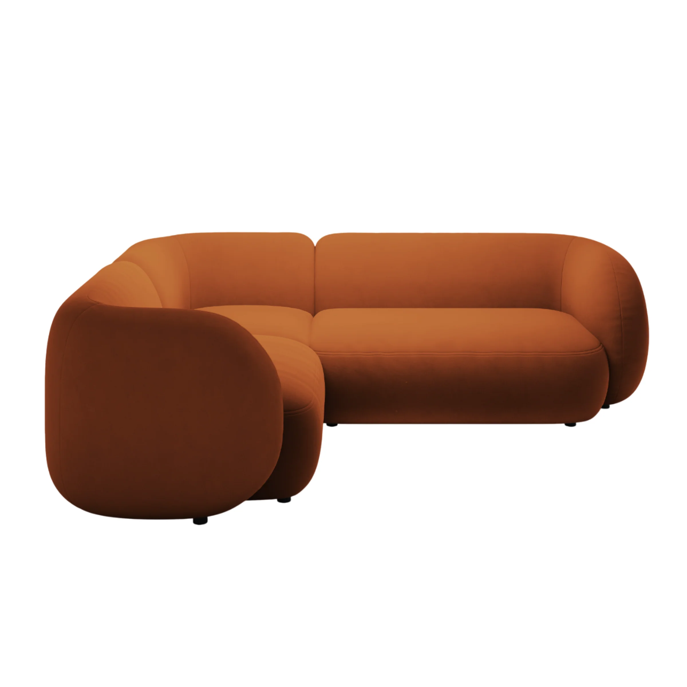 Narożnik aksamitny lewostronny 4-osobowy KATE terracotta - Image 2