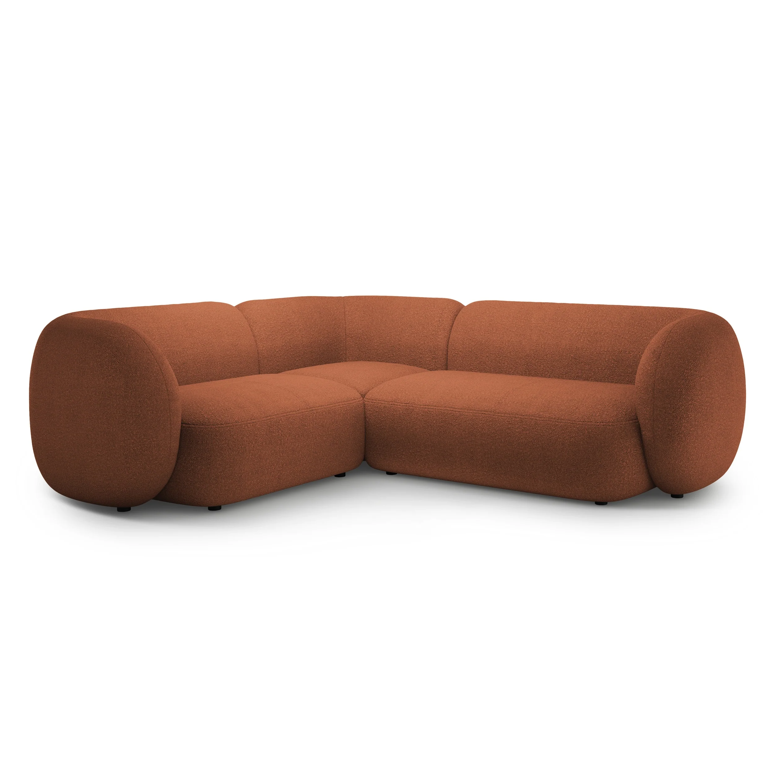 Narożnik lewostronny 4-osobowy KATE terracotta boucle