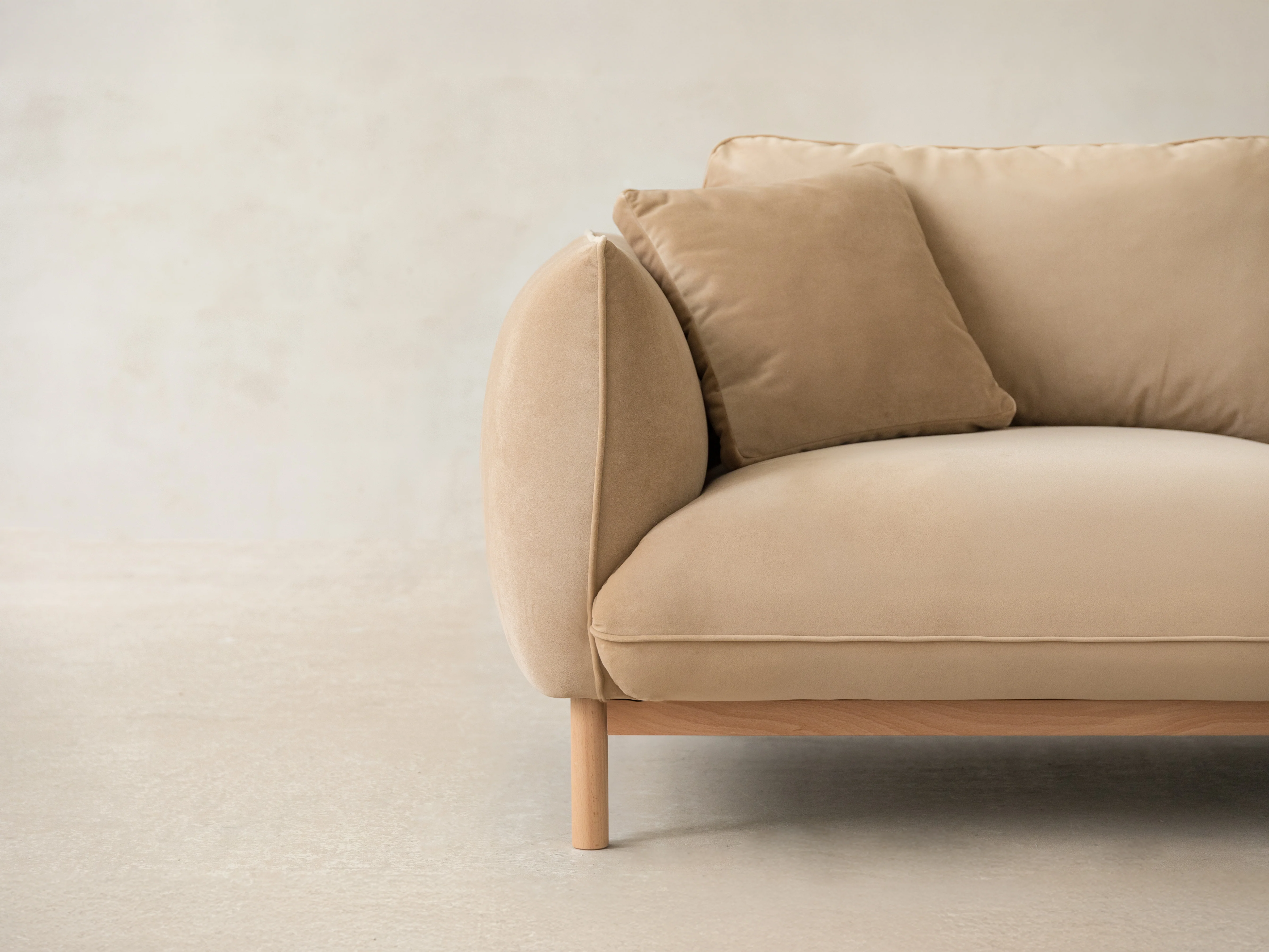 Sofa aksamitna 3-osobowa ADA piaskowy - Image 10