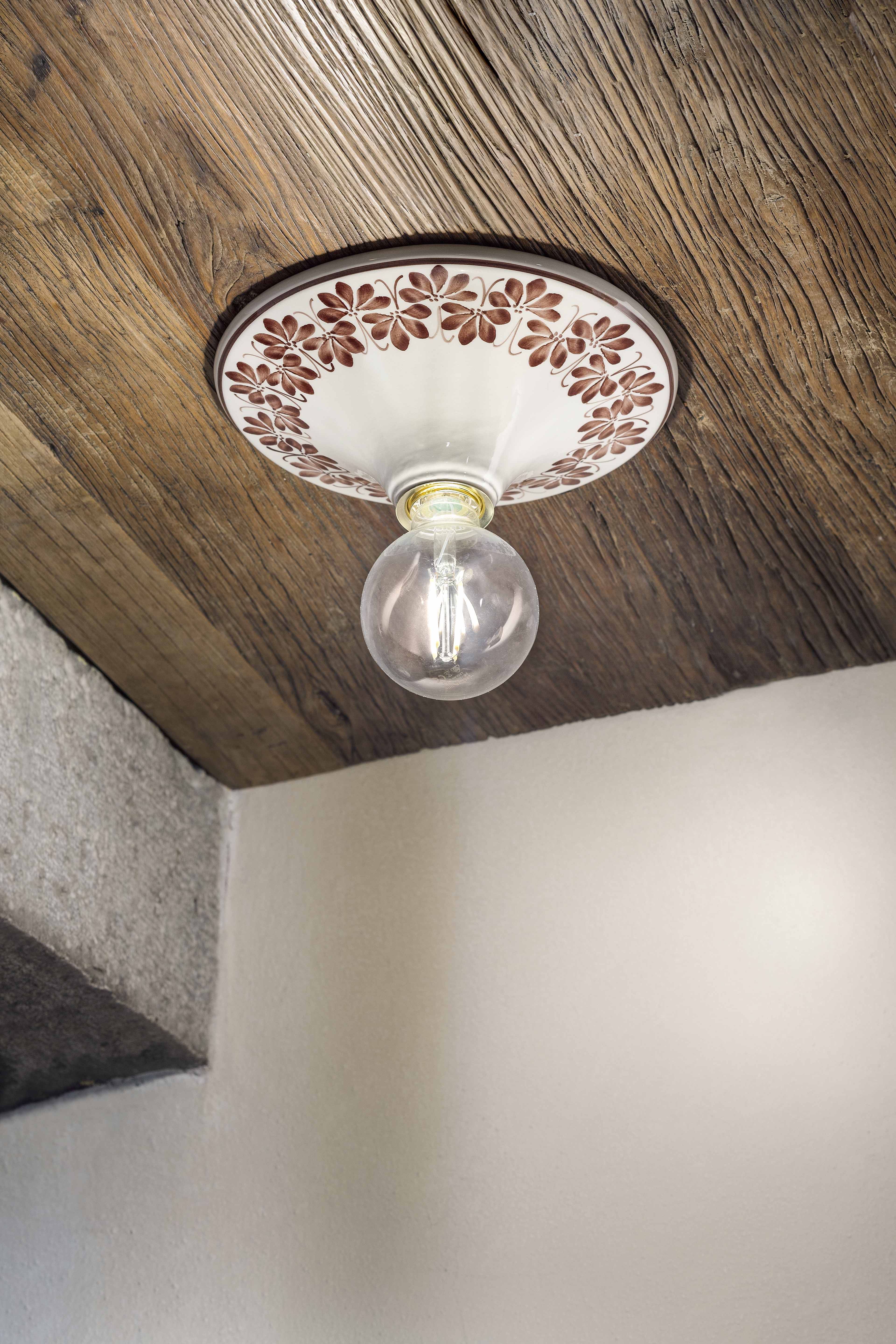 Plafon ceramiczny TRIESTE biały z brązowym wzorem - Image 2