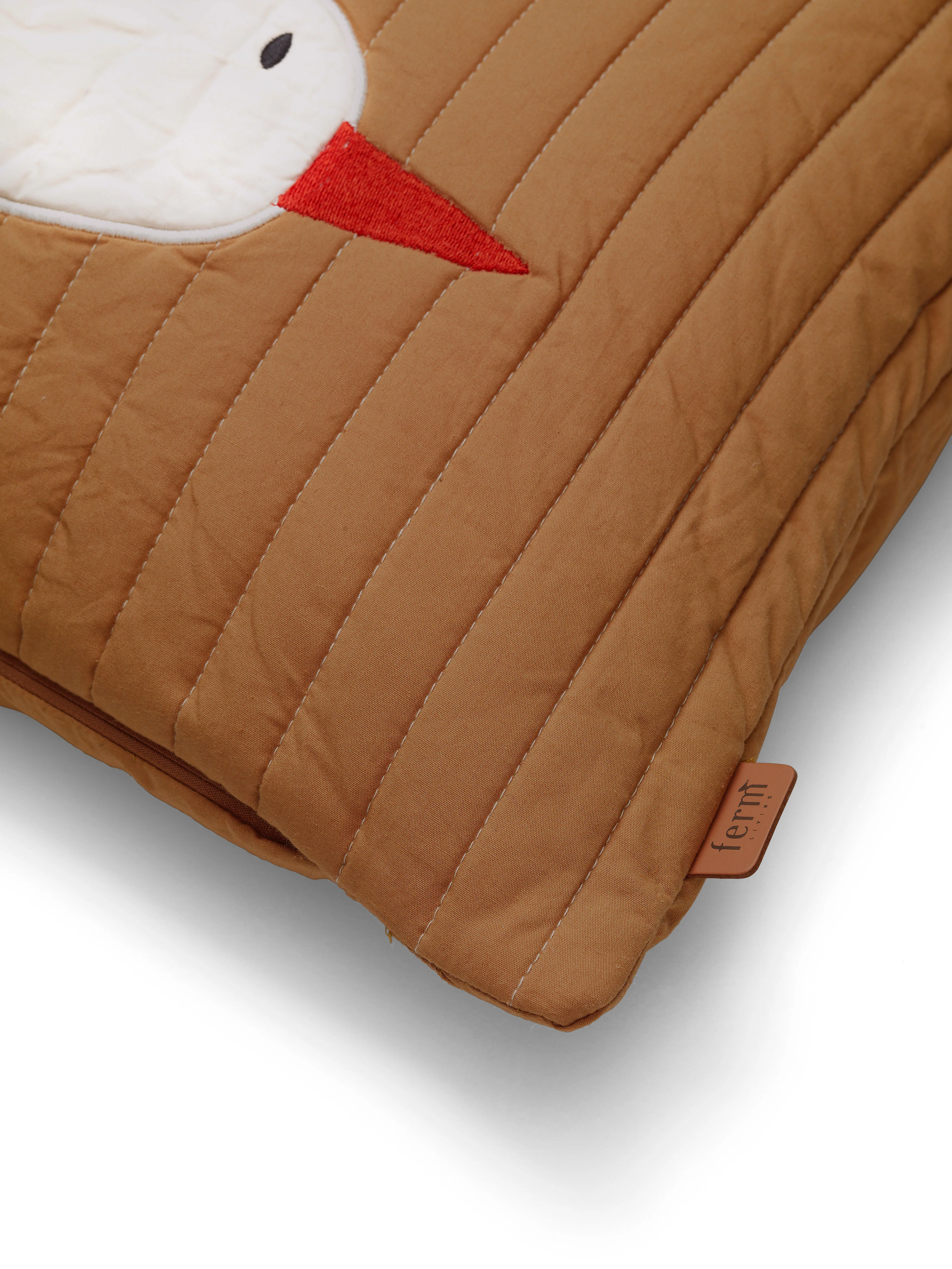 Poduszka pikowana BIRD QUILTED jasnobrązowy z białym - Image 5