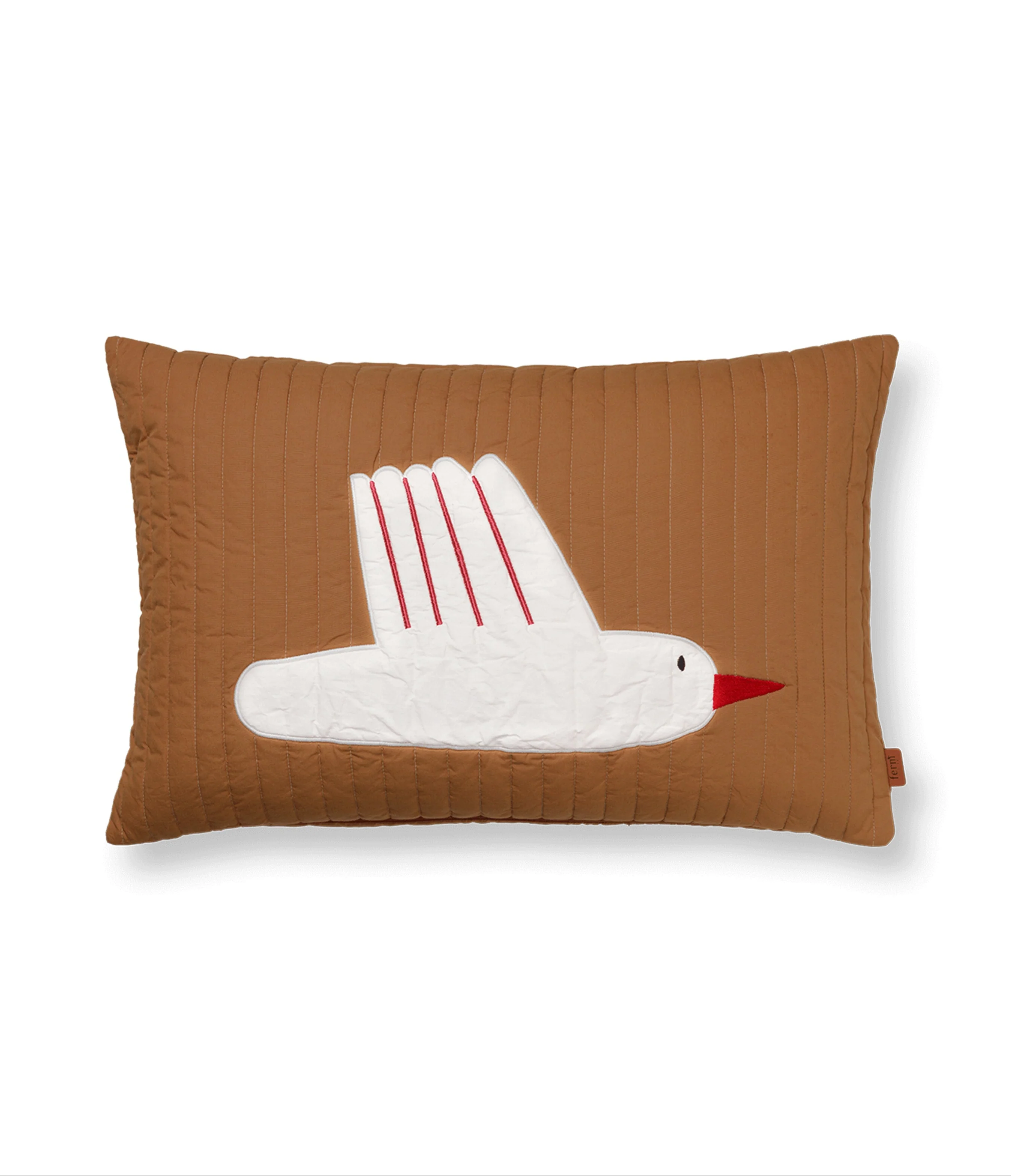 Poduszka pikowana BIRD QUILTED jasnobrązowy z białym - Image 6
