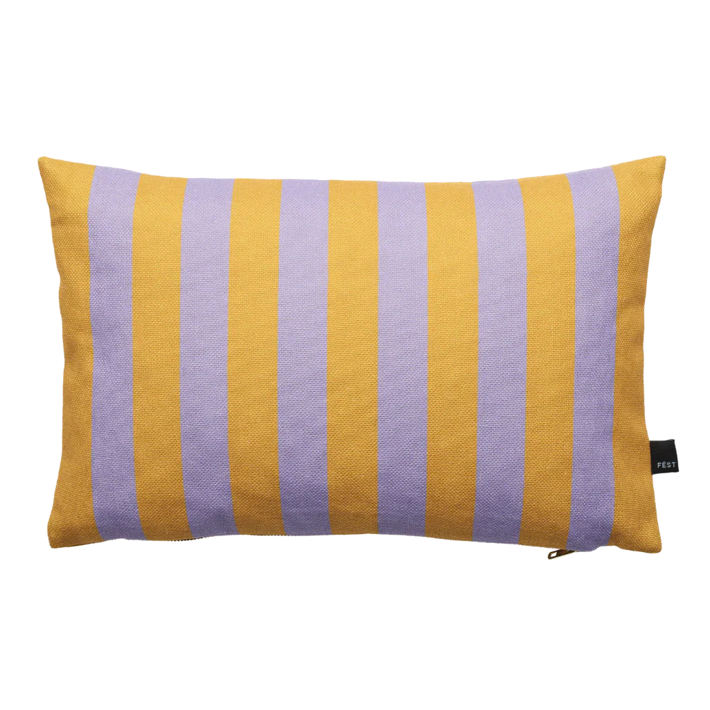 Poduszka prostokątna STRIPES AND CHECKS pomarańczowy z fioletowym
