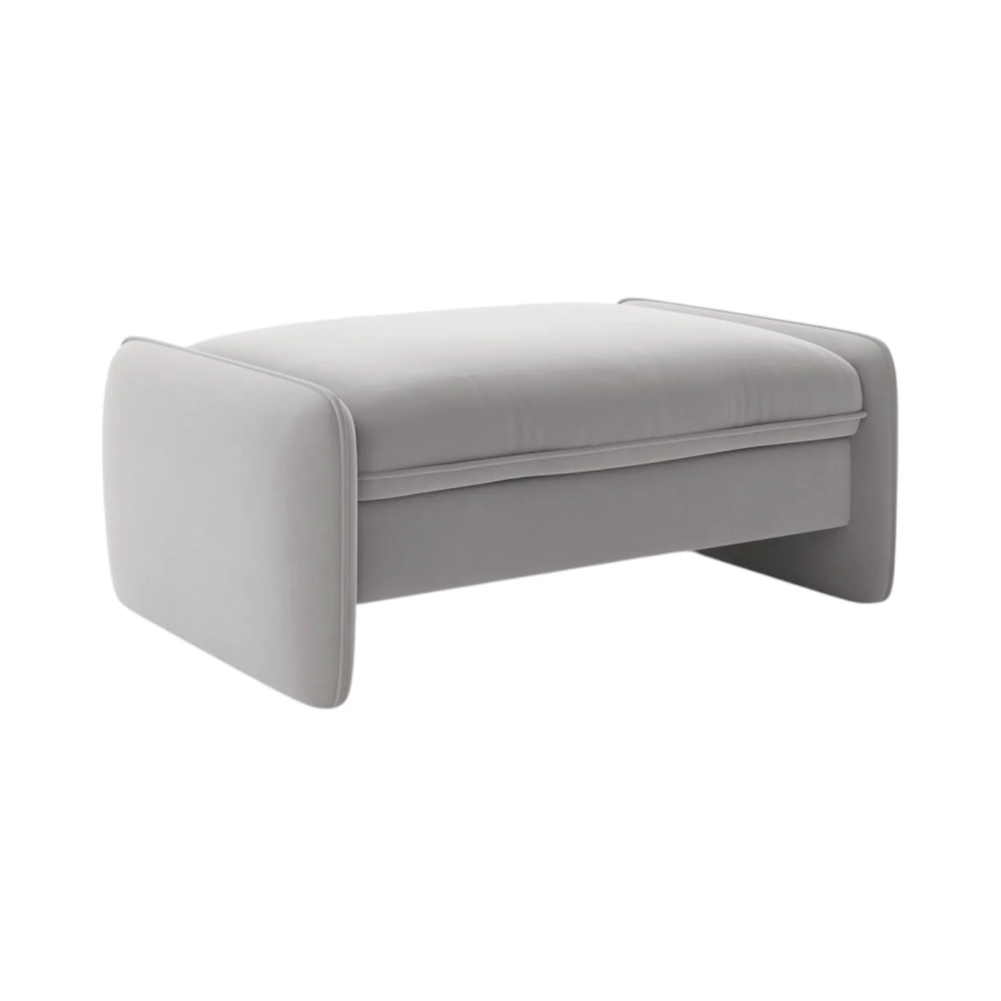 Puf aksamitny prostokątny GEORGIA jasnoszary