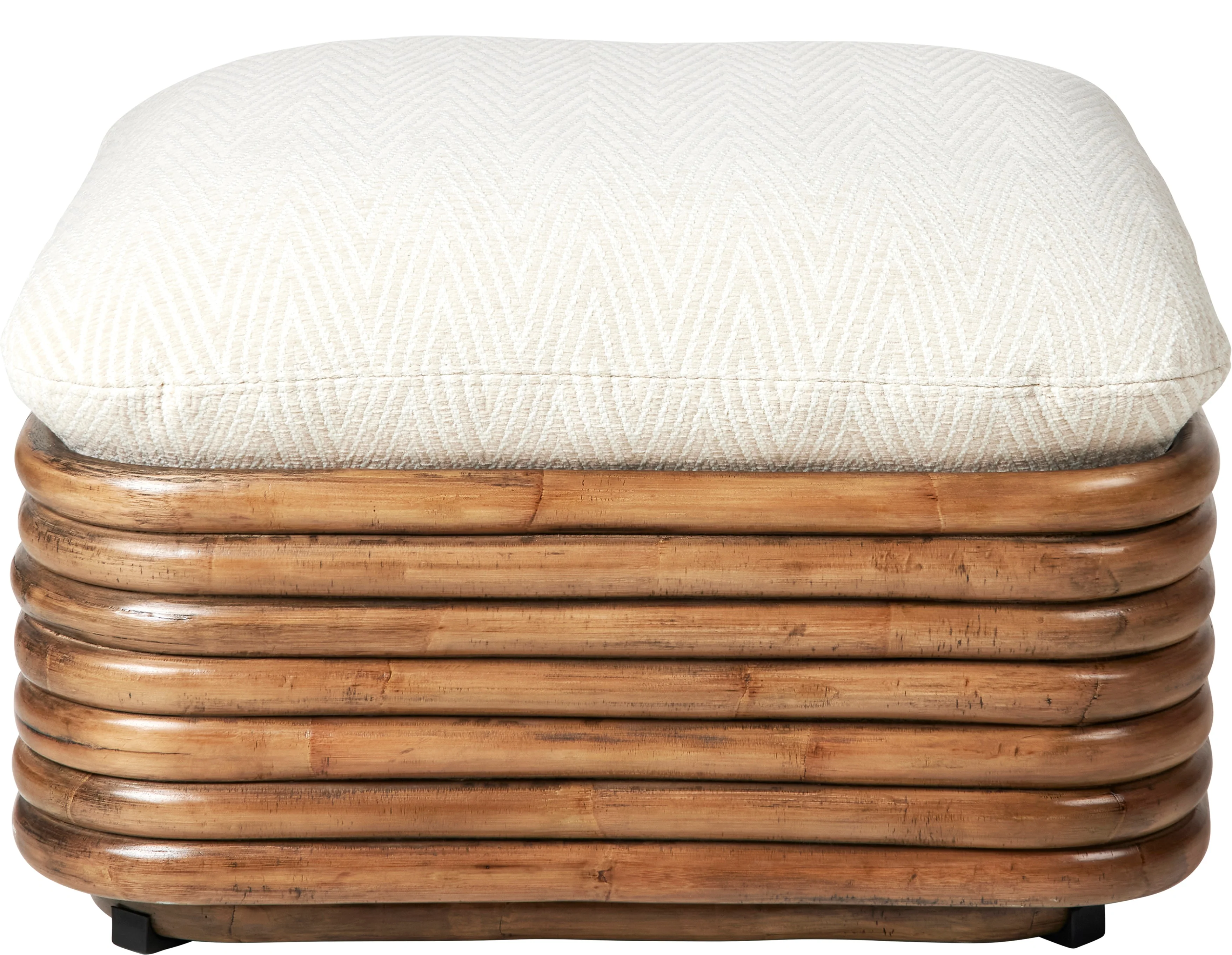 Puf BOHEMIAN 72 tapicerowany z rattanową podstawą - Image 3