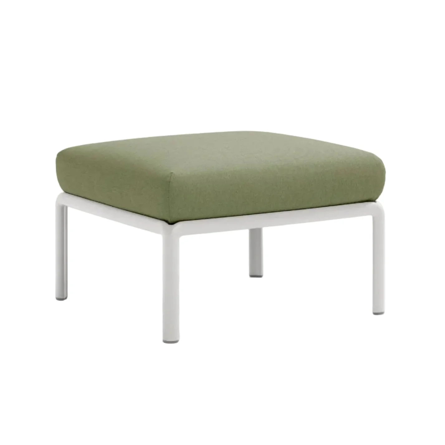 Puf zewnętrzny KOMODO ciemnozielony Sunbrella® z białą podstawą