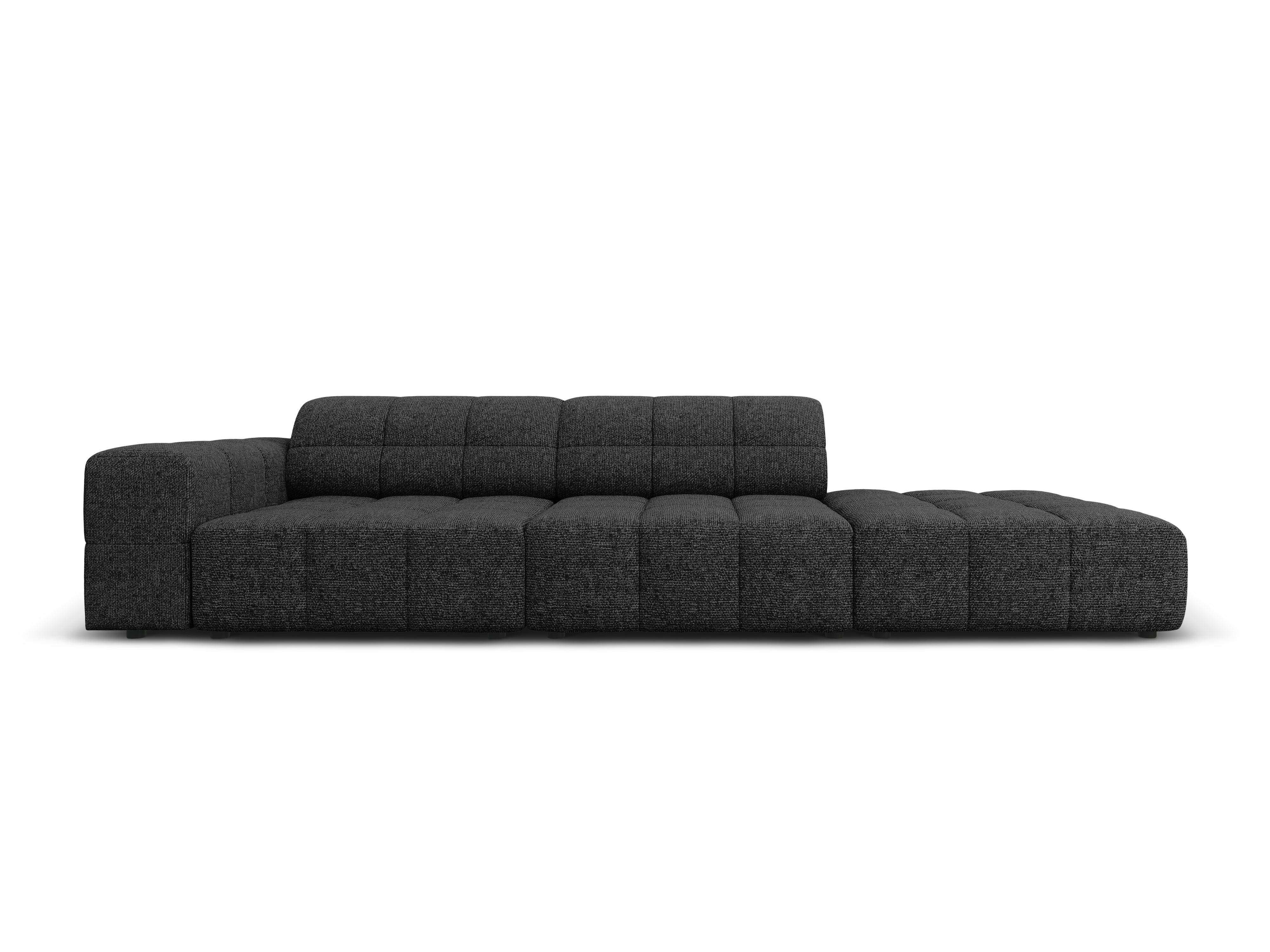 Sofa prawostronna 3-osobowa CHICAGO czarny szenil - Image 4