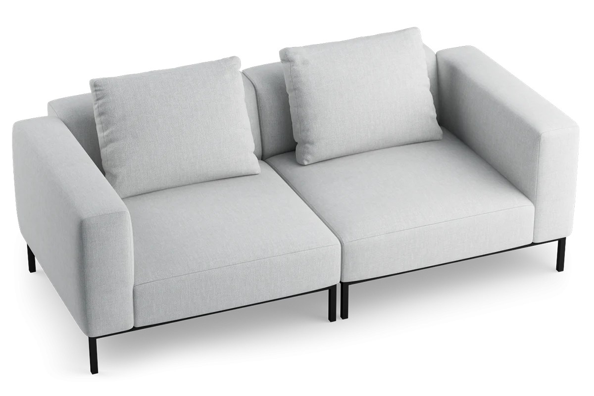 Sofa modułowa 2-osobowa HOLDEN tapicerowany z czarną podstawą - Image 5