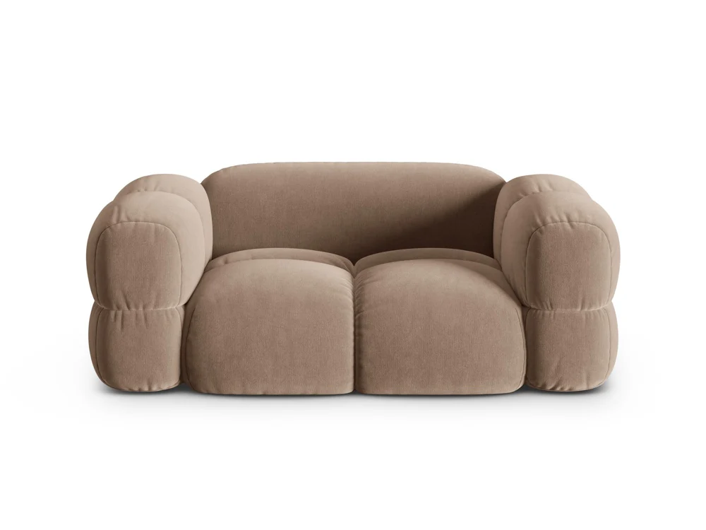 Sofa 2-osobowa aksamitna LORETTO ciemnobeżowy - Image 3