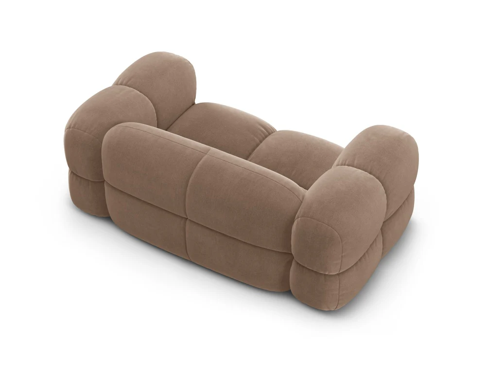 Sofa 2-osobowa aksamitna LORETTO ciemnobeżowy - Image 5