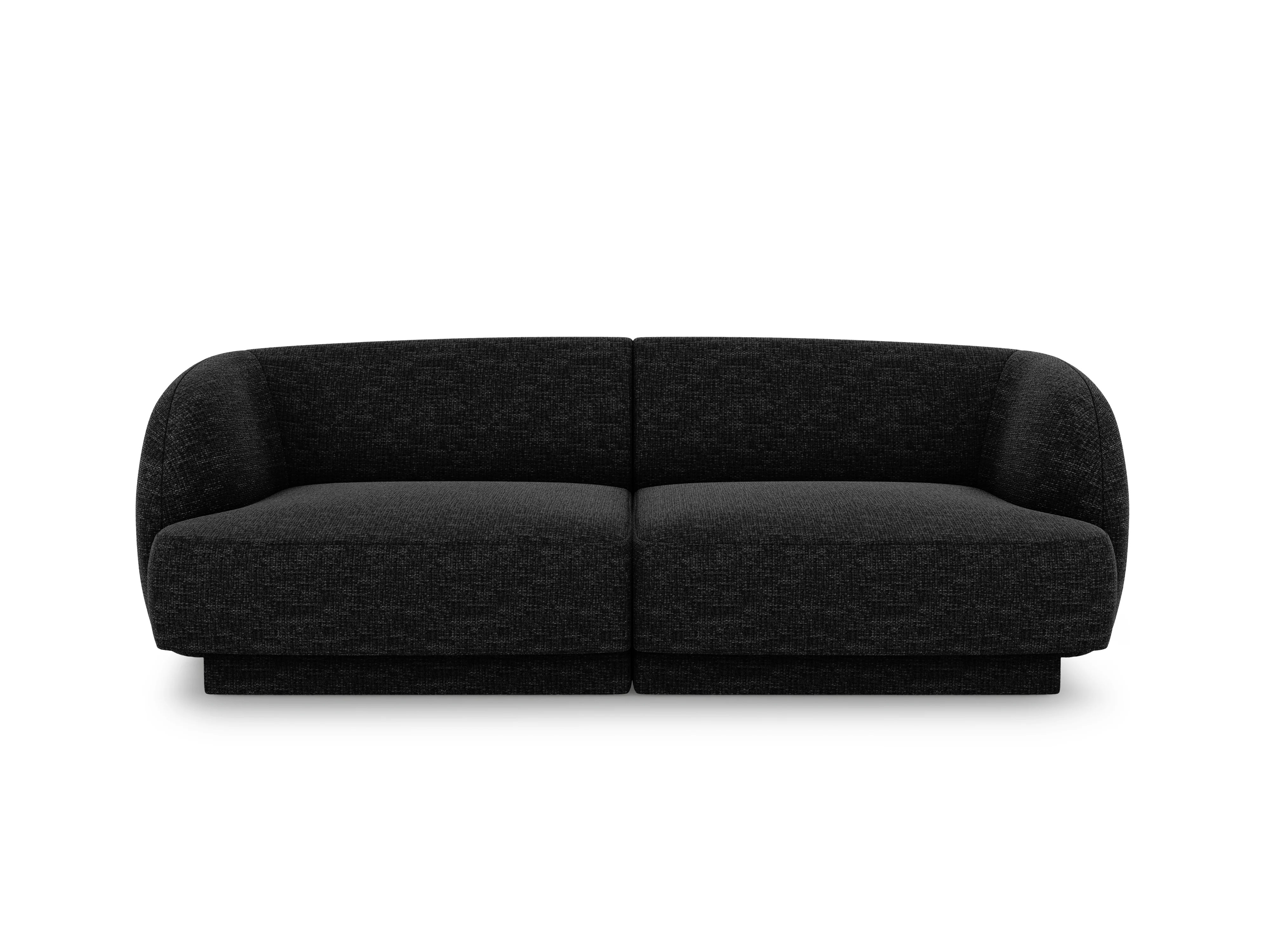 Sofa 2-osobowa MILEY czarny szenil jedwabisty - Image 2