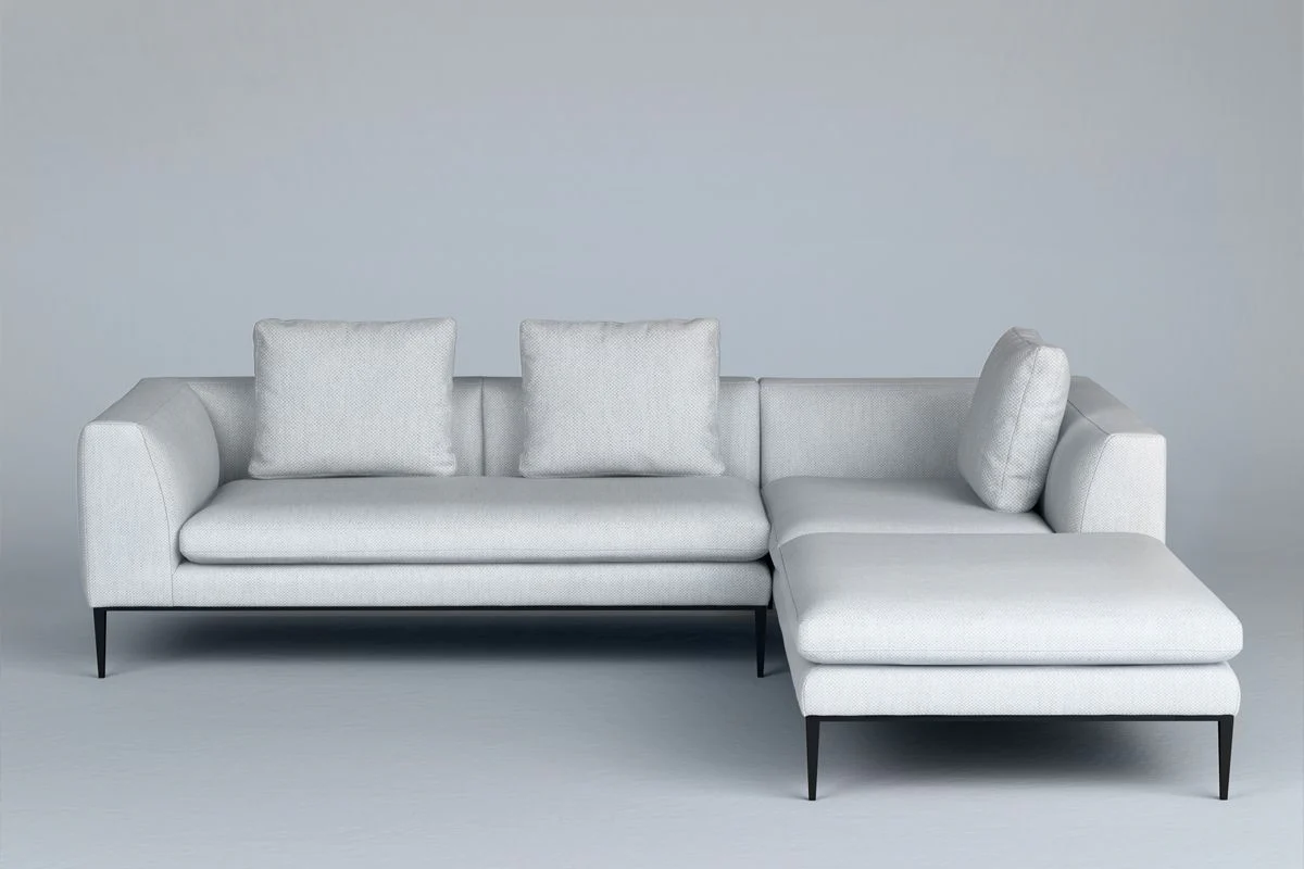 Sofa 2-osobowa NASH tapicerowana z czarną podstawą - Image 4