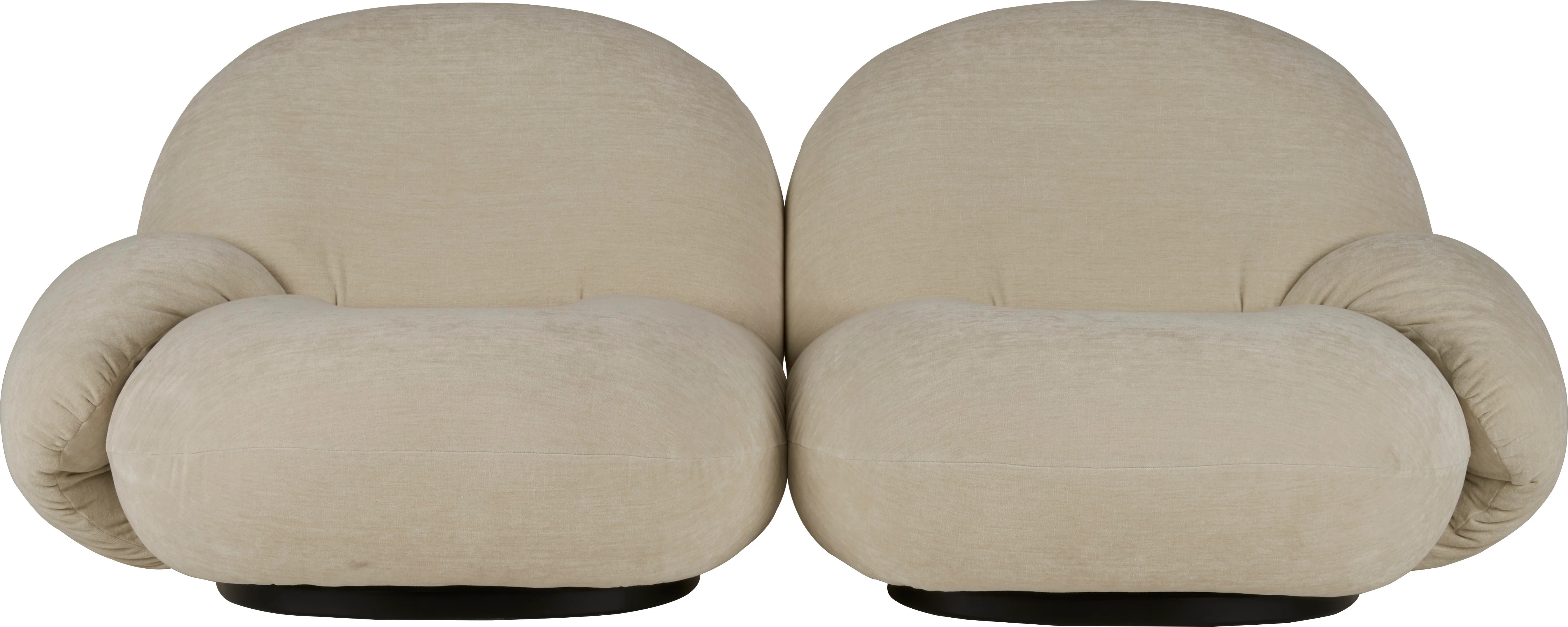 Sofa 2-osobowa PACHA tapicerowana z czarną podstawą - Image 3
