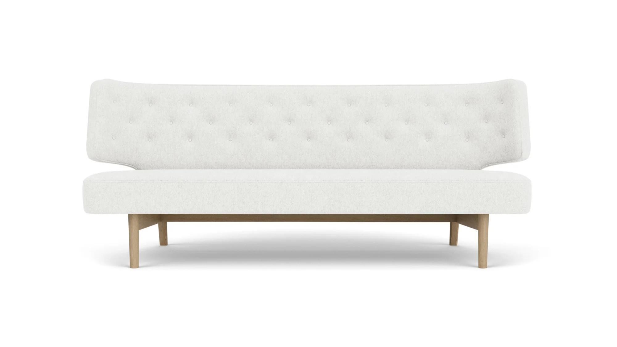 Sofa 2-osobowa RADIOHUS jasnoszary z dębową podstawą - Image 5