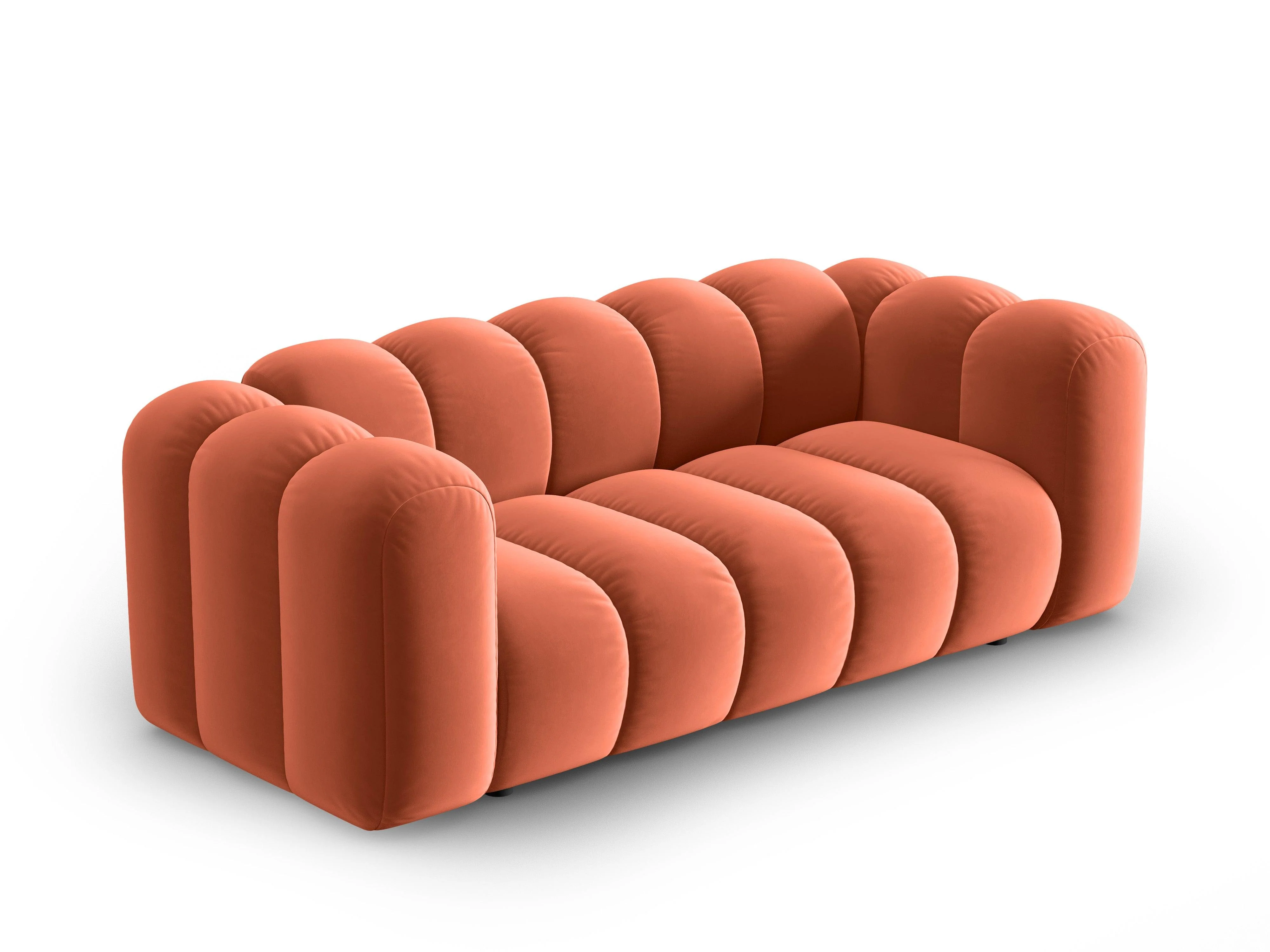 Sofa aksamitna 2-osobowa LUPINE koralowy