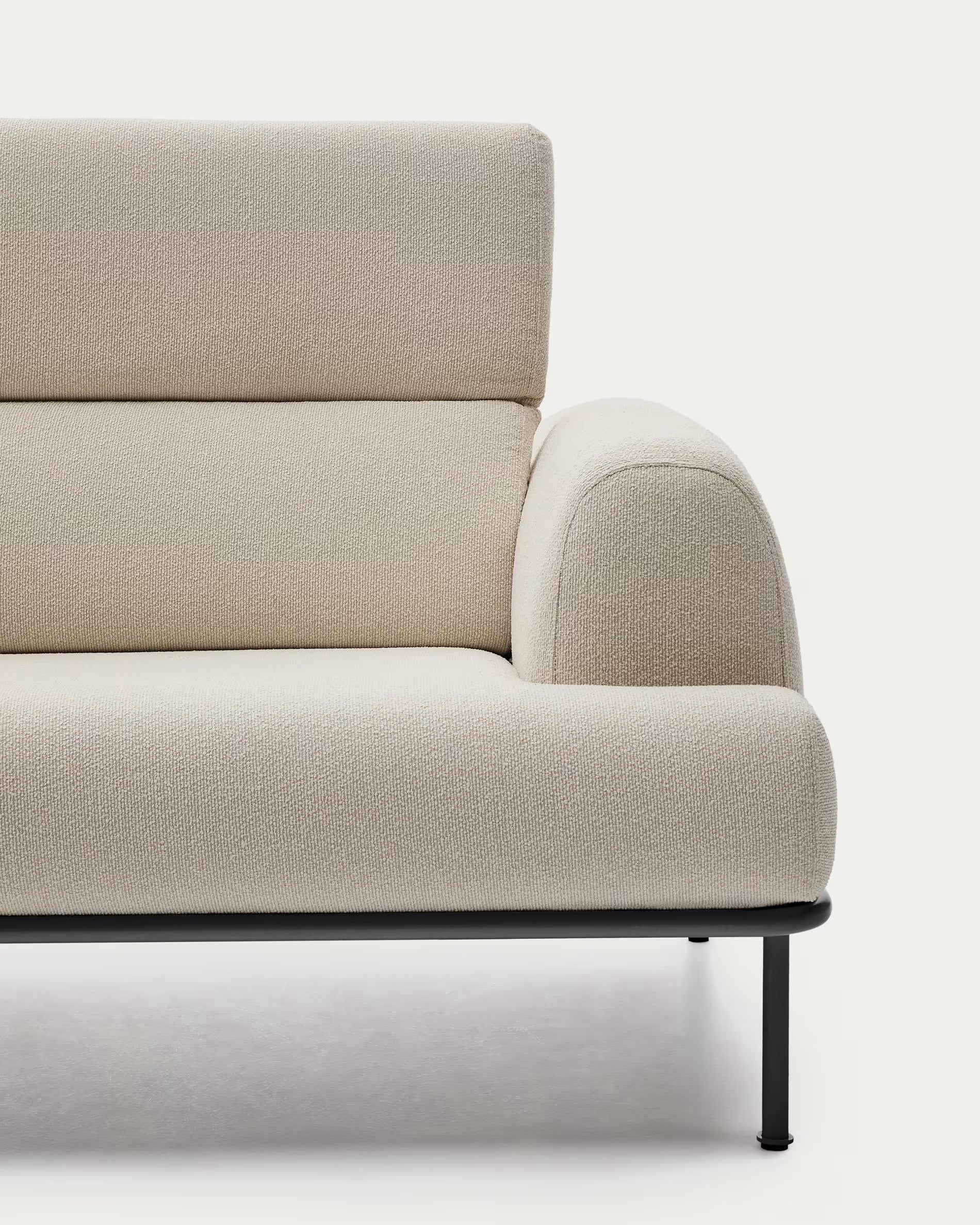 Sofa 3-osobowa AURUM ecru szenil z ciemnoszarą podstawą - Image 5