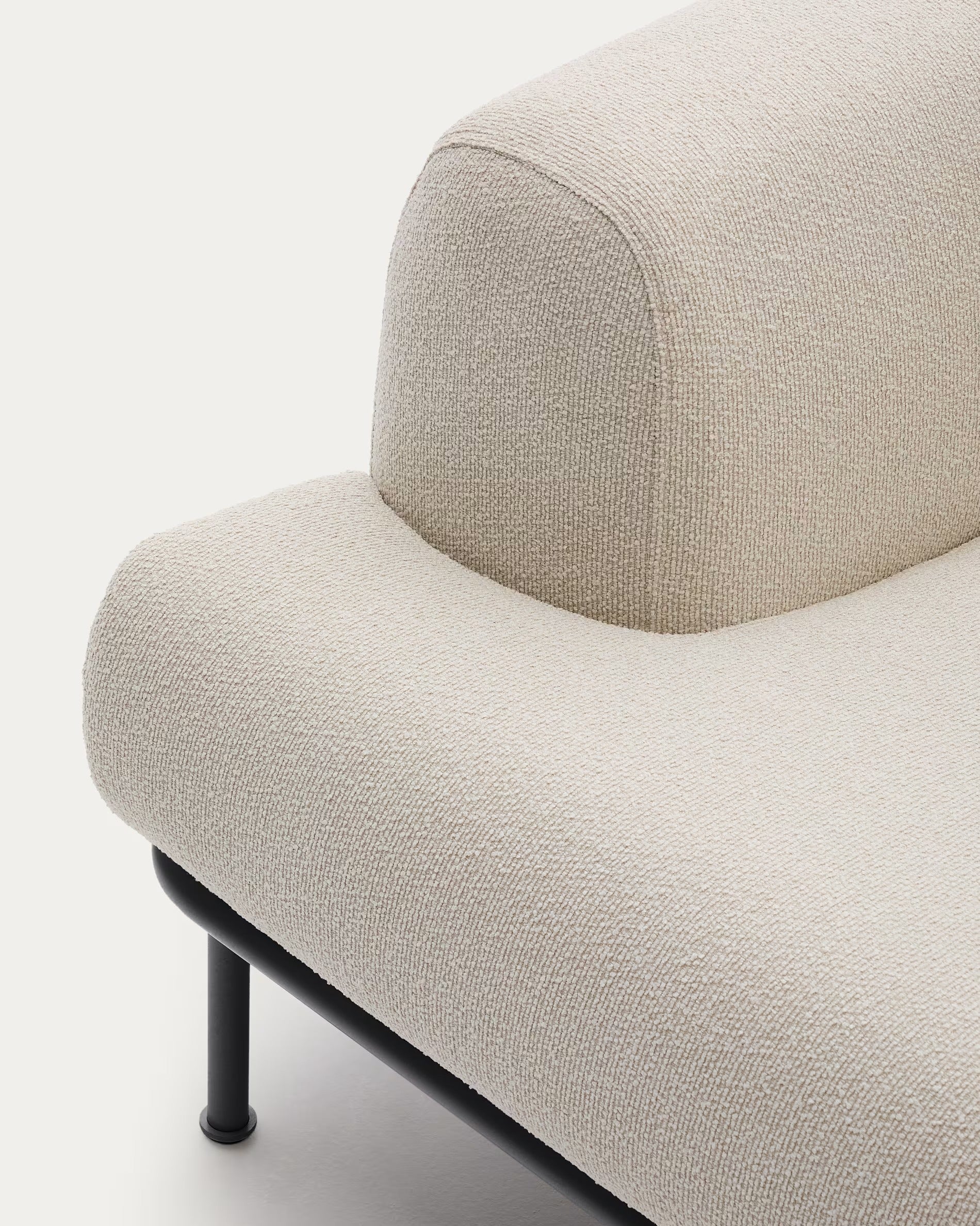 Sofa 3-osobowa AURUM ecru szenil z ciemnoszarą podstawą - Image 6