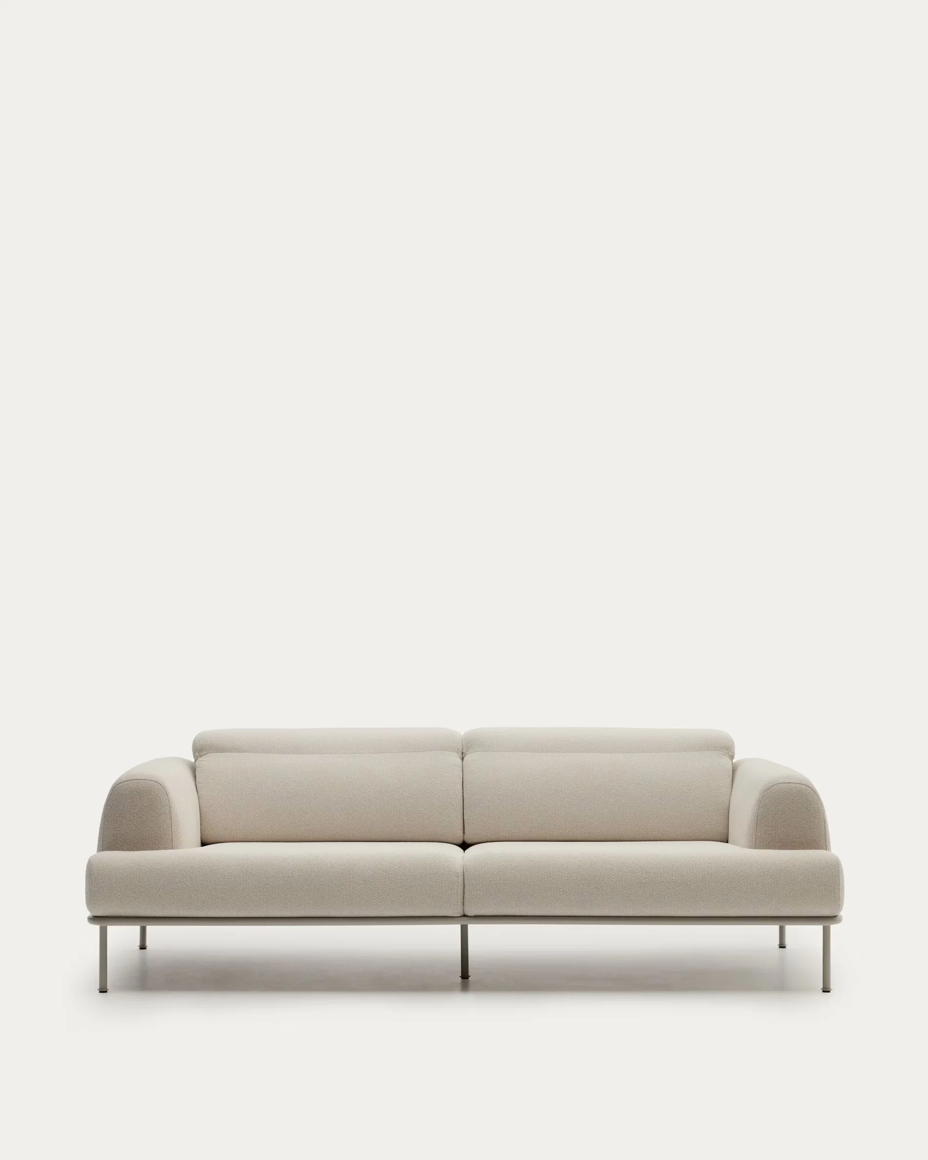 Sofa 3-osobowa AURUM ecru szenil z beżową podstawą - Image 4