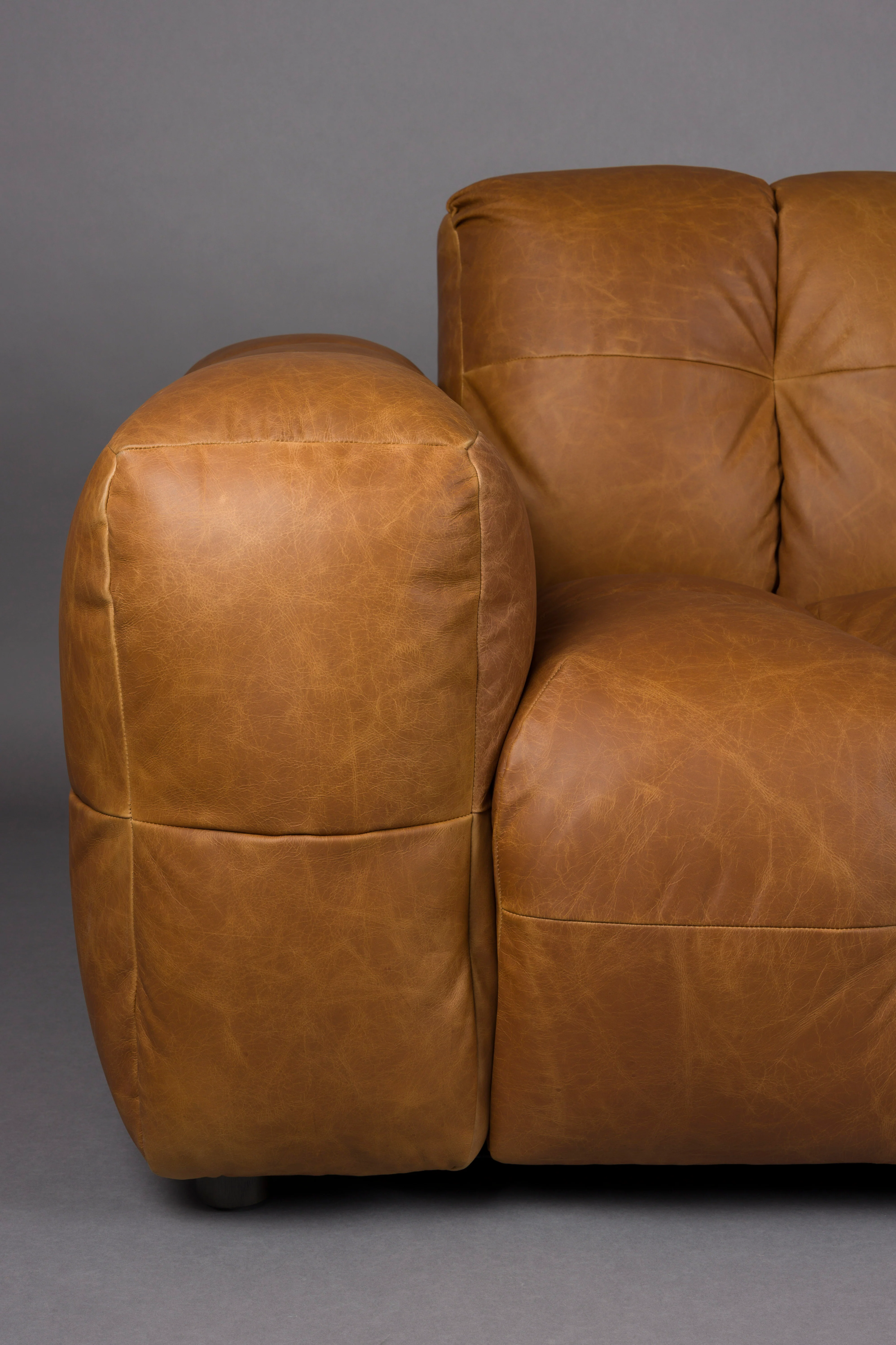 Sofa 3-osobowa HACKMAN koniakowa skóra - Image 5