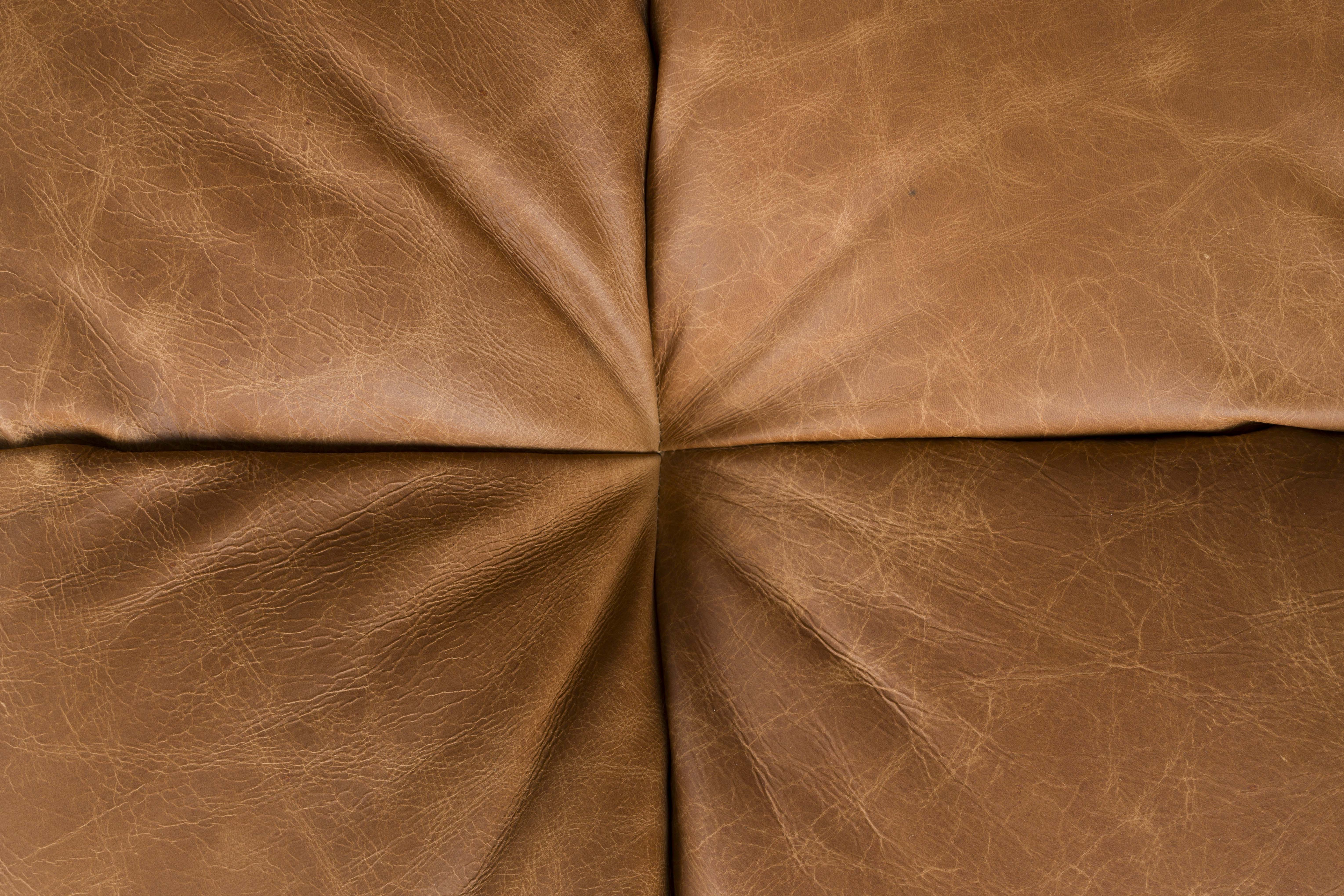 Sofa 3-osobowa HACKMAN koniakowa skóra - Image 9